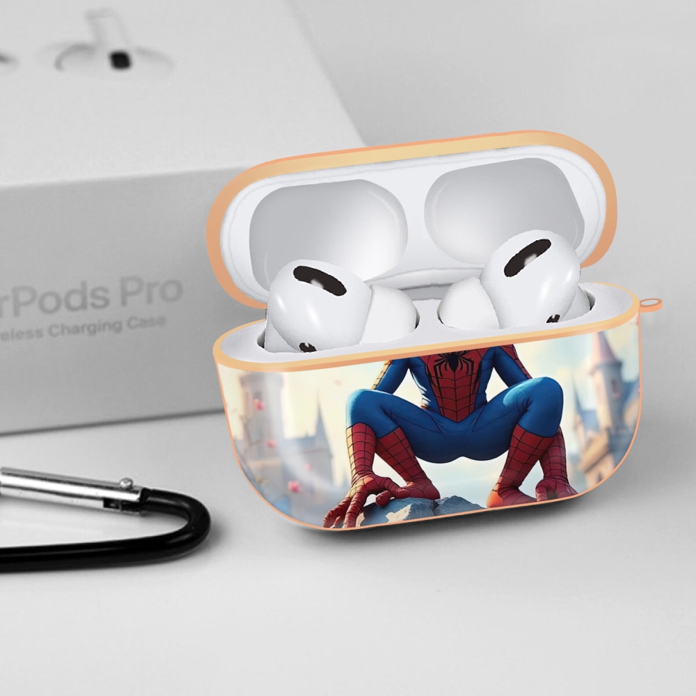 Spider Man スパイダーマン 【AirPods Pro用】ハードシェル保護ケース｜耐衝撃・防指紋・カラビナ付き商品仕様