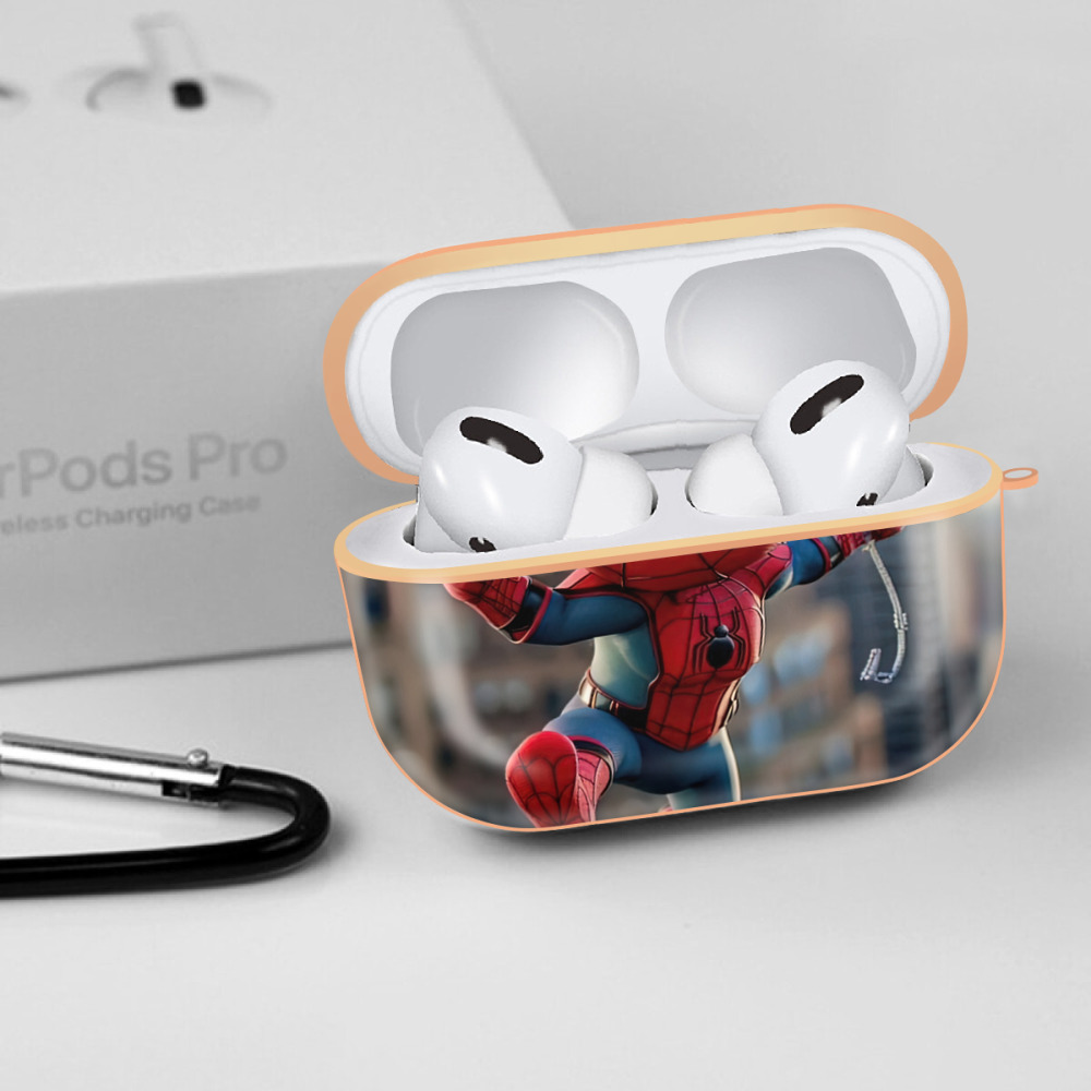 Spider Man スパイダーマン 【AirPods Pro用】ハードシェル保護ケース｜耐衝撃・防指紋・カラビナ付き商品仕様
