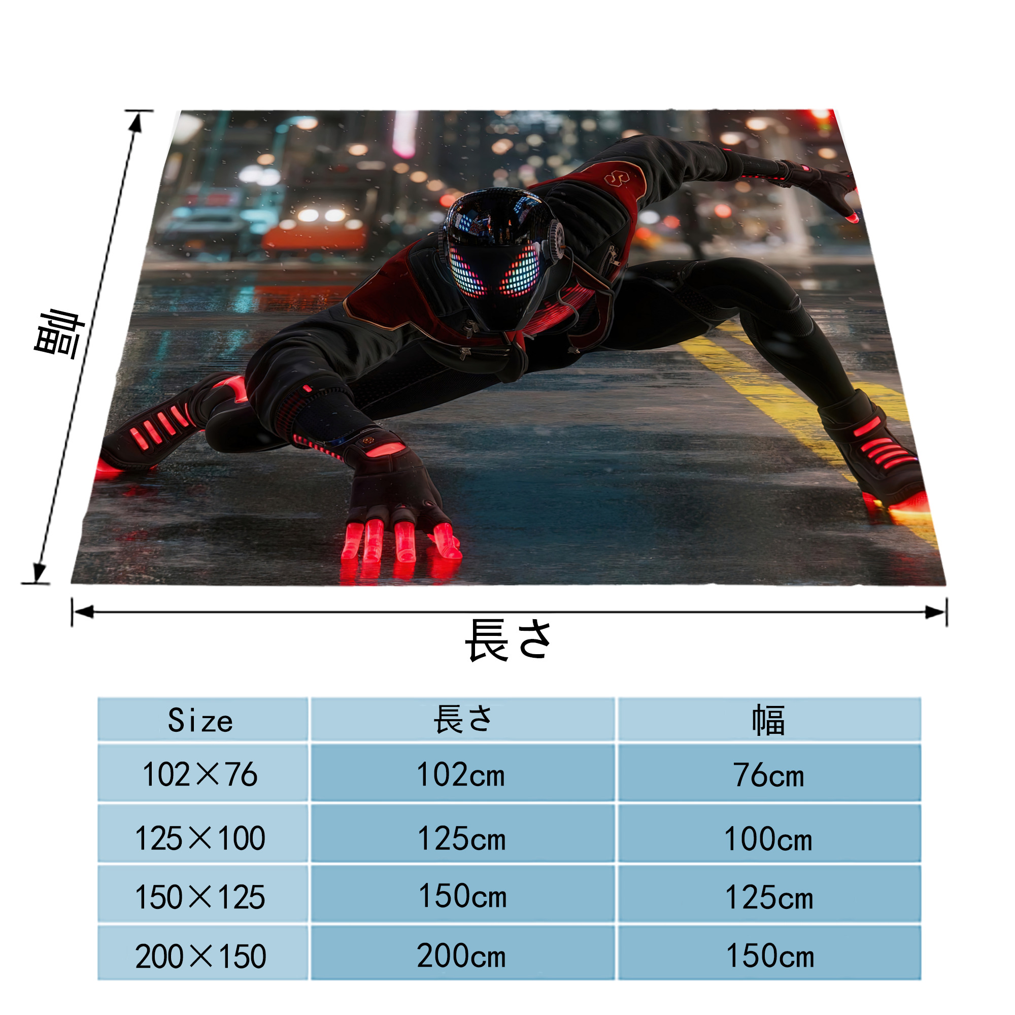 Spider Man スパイダーマン フランネルブランケット・多サイズ対応（横型）