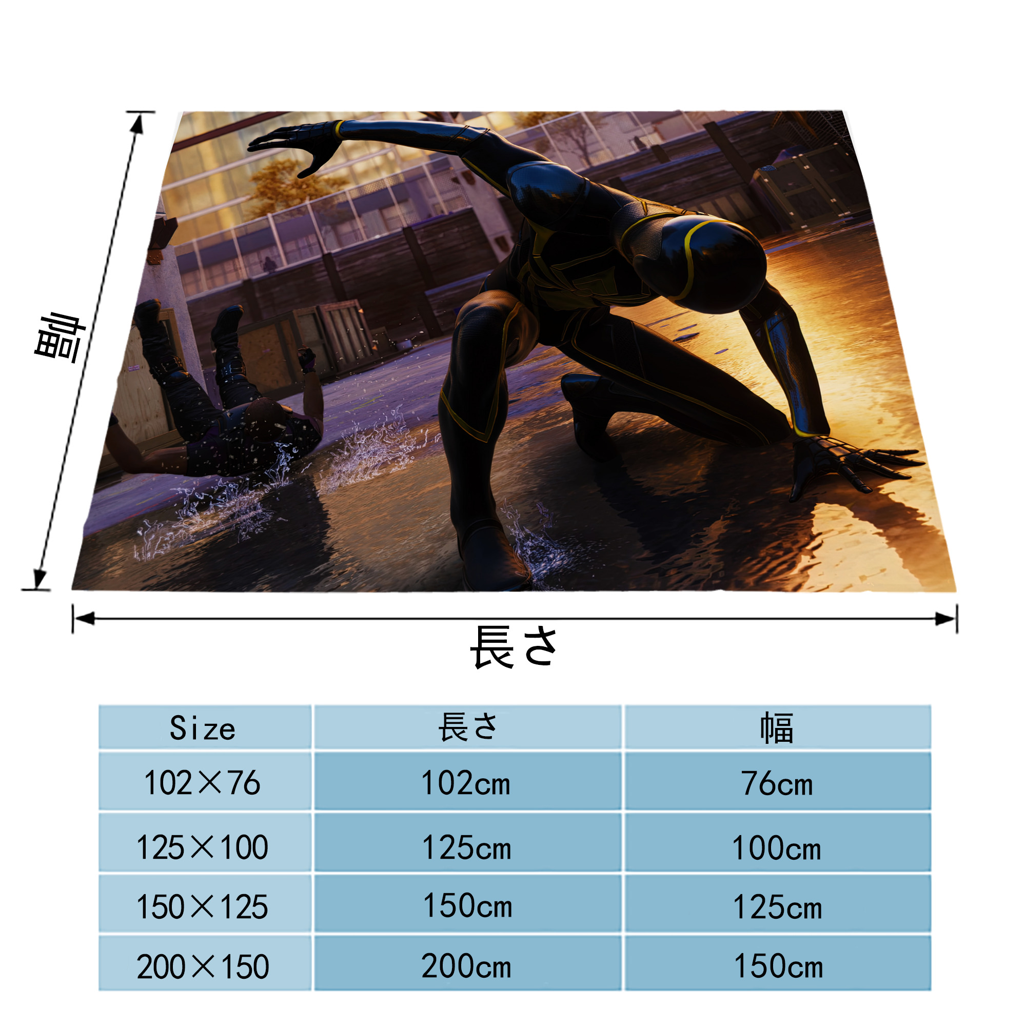 Spider Man スパイダーマン フランネルブランケット・多サイズ対応（横型）