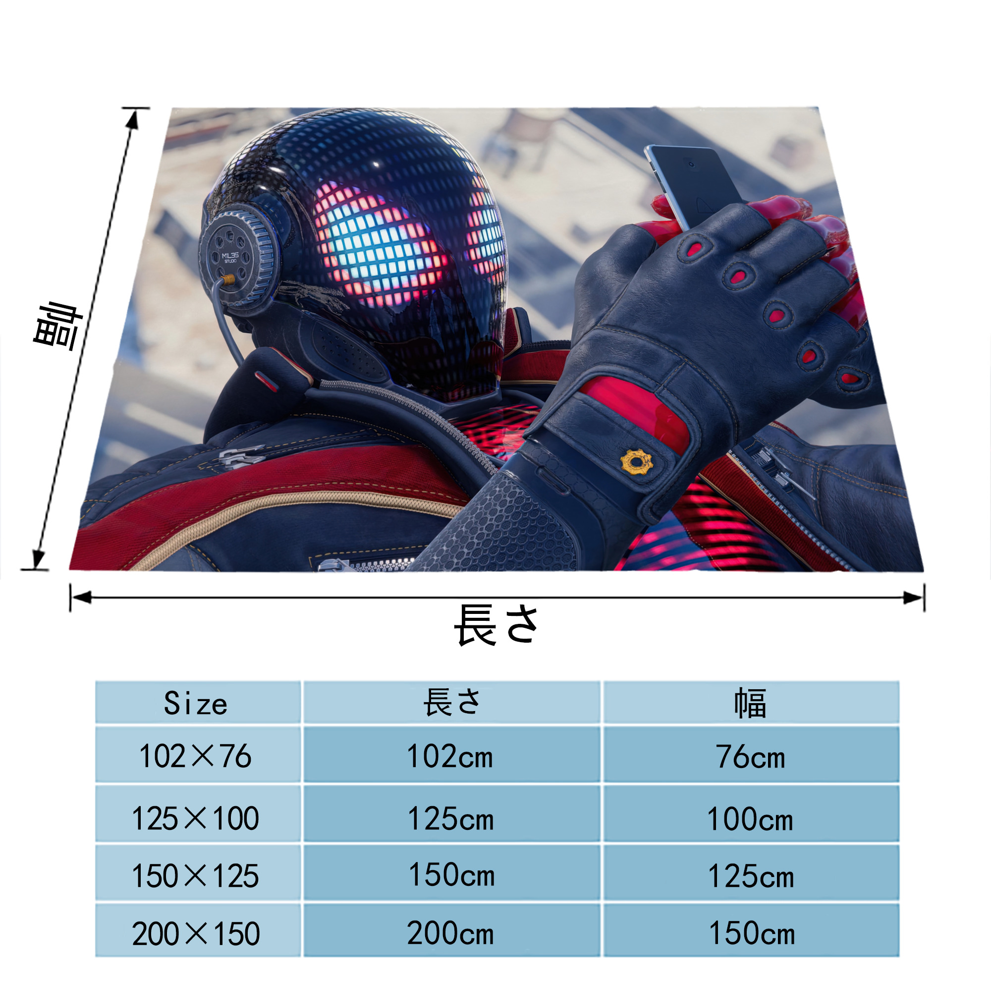 Spider Man スパイダーマン フランネルブランケット・多サイズ対応（横型）