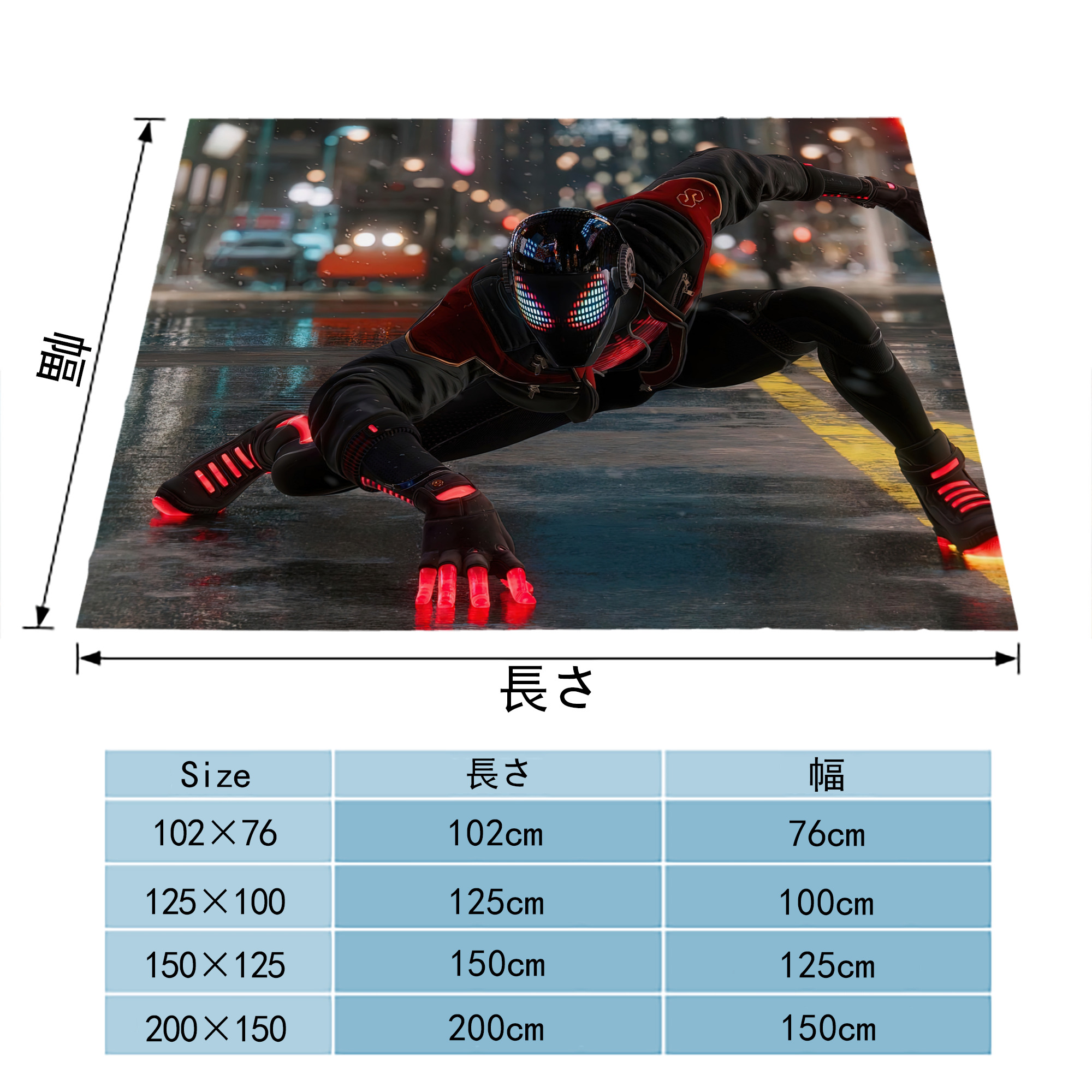 Spider Man スパイダーマン フランネルブランケット・多サイズ対応（横型）