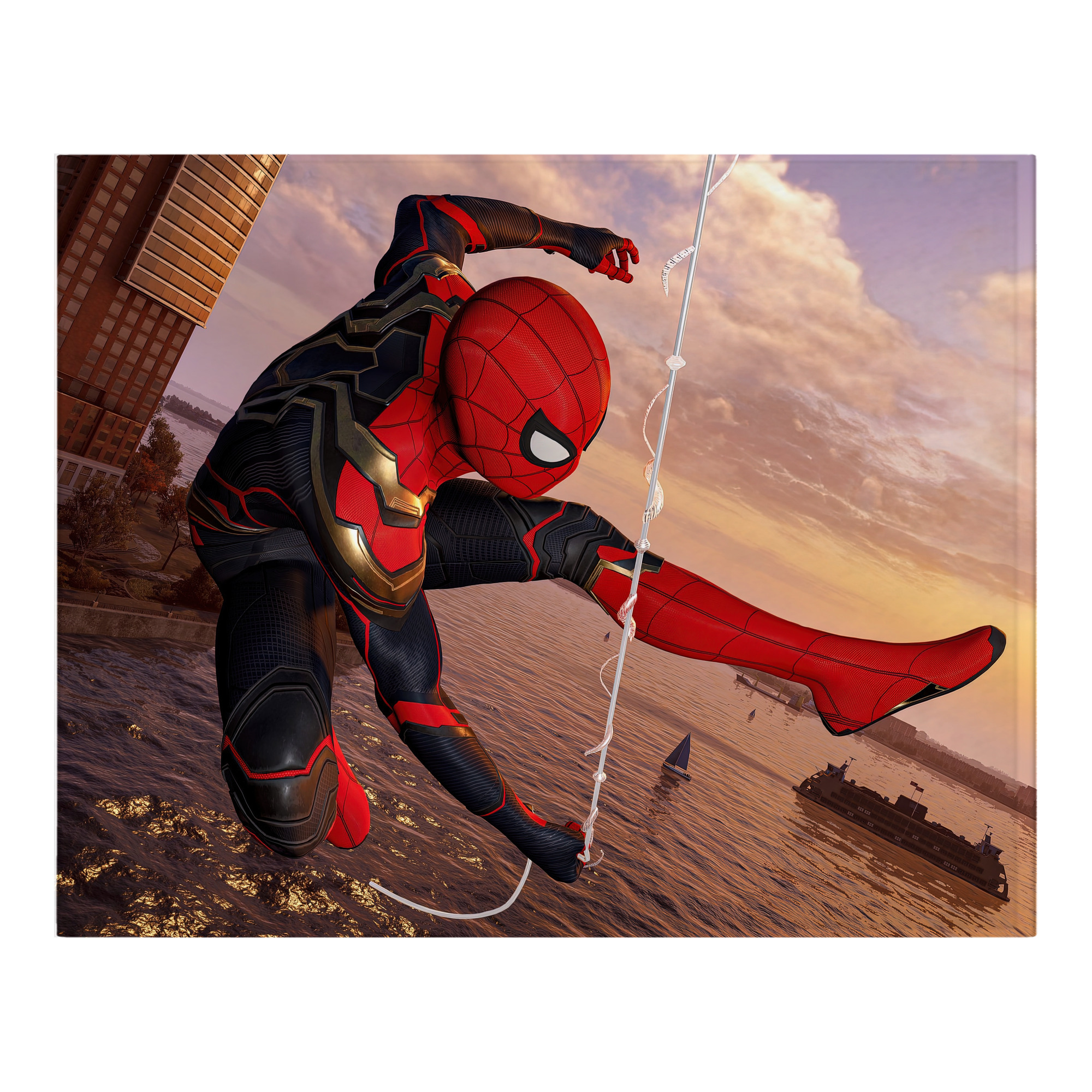 （画像用） Spider Man スパイダーマン フランネルブランケット・多サイズ対応（横型）