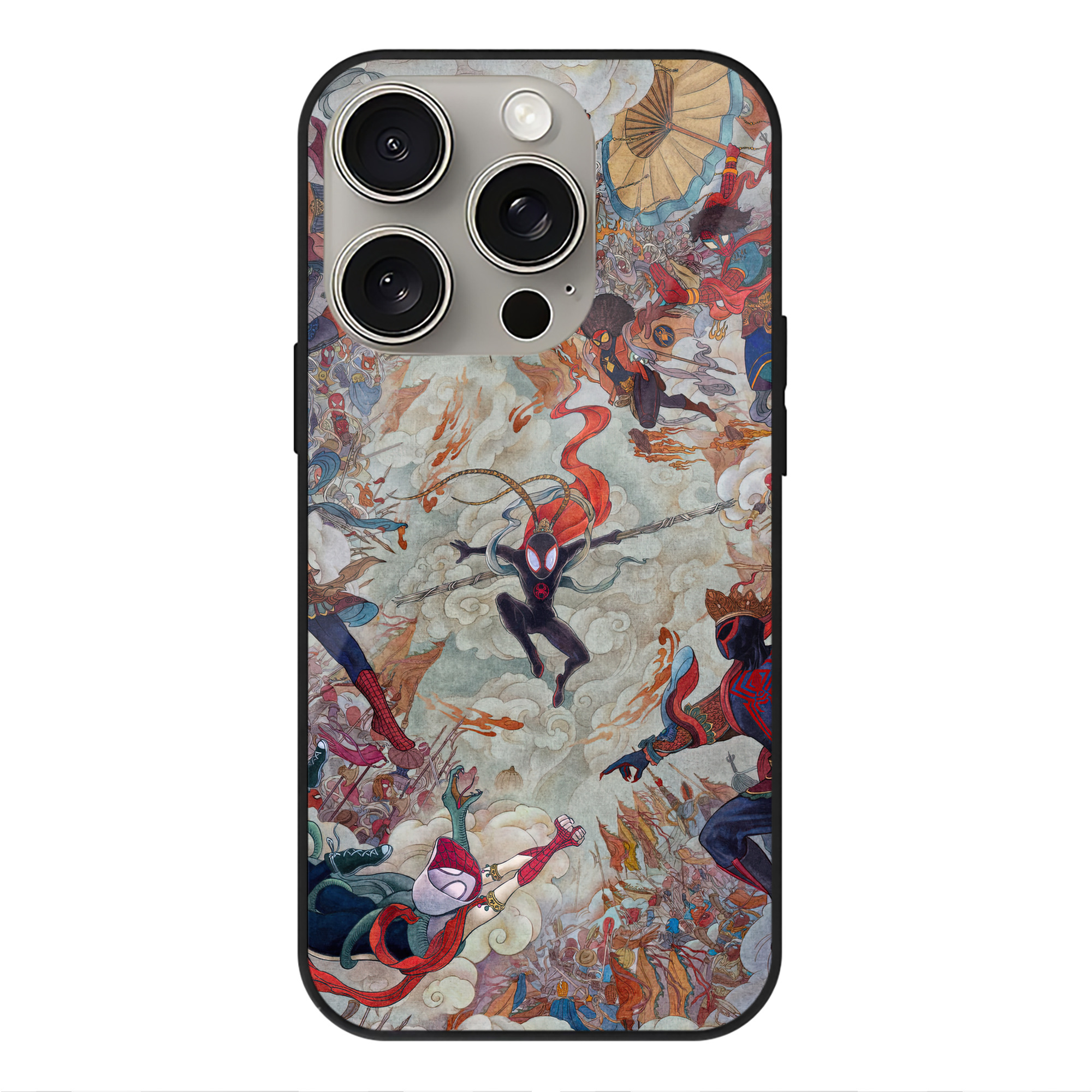 Spider Man スパイダーマン 【iPhone15Pro対応】スマホケース 耐衝撃＆黄変防止 背面ガラス