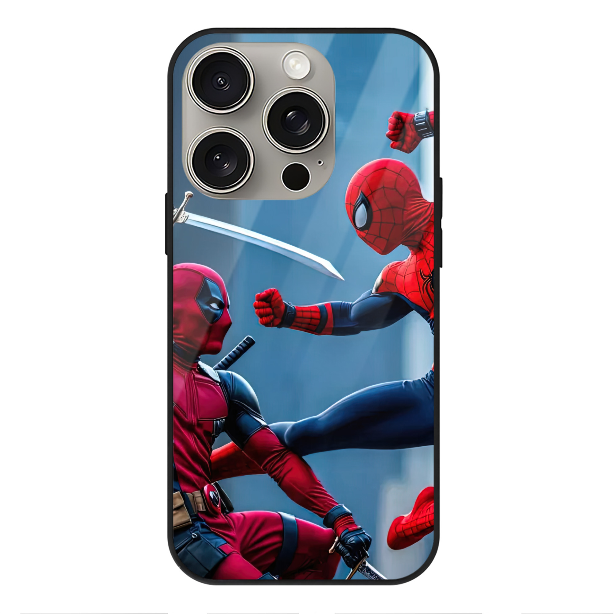Spider Man スパイダーマン 【iPhone15Pro対応】スマホケース 耐衝撃＆黄変防止 背面ガラス