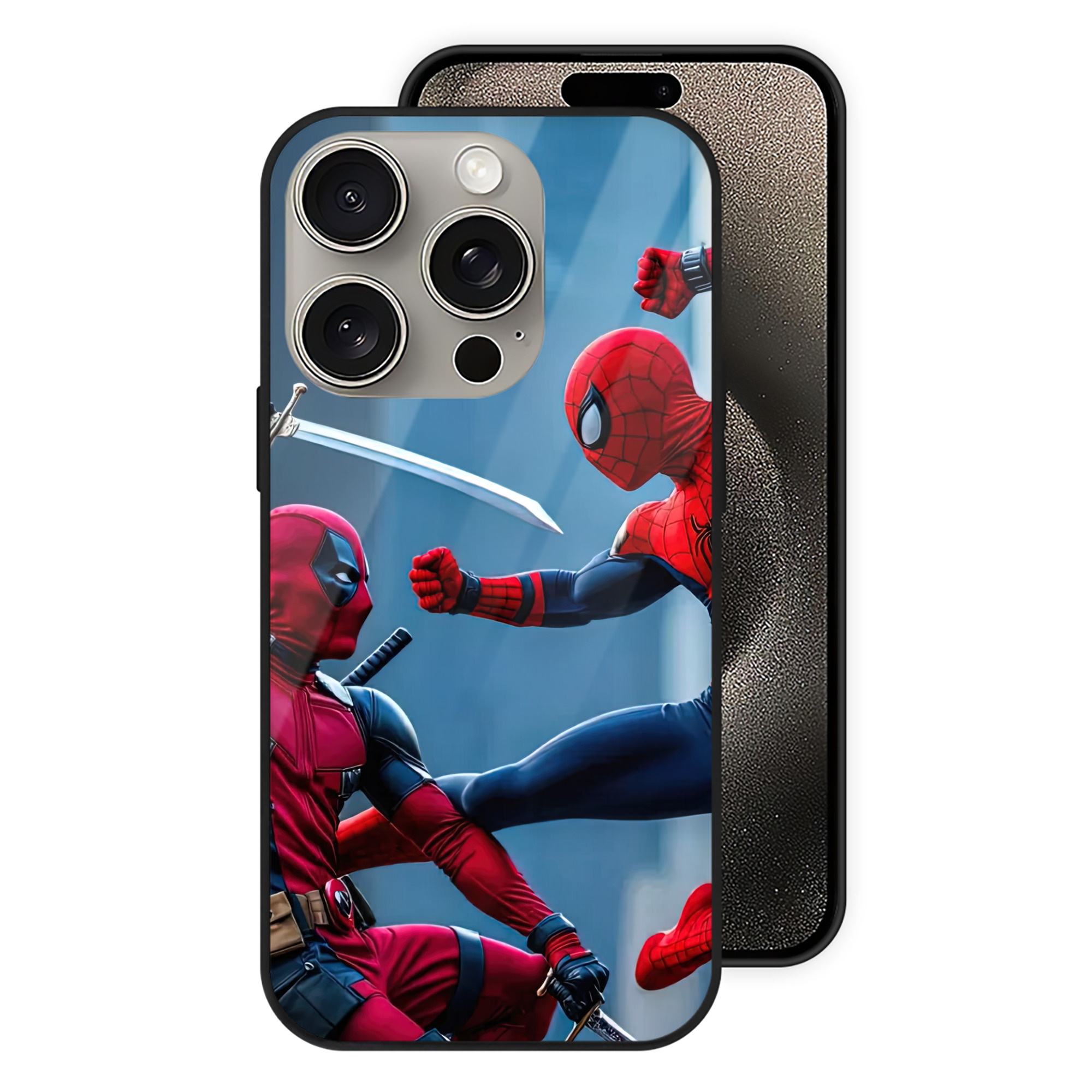 Spider Man スパイダーマン 【iPhone15Pro対応】スマホケース 耐衝撃＆黄変防止 背面ガラス