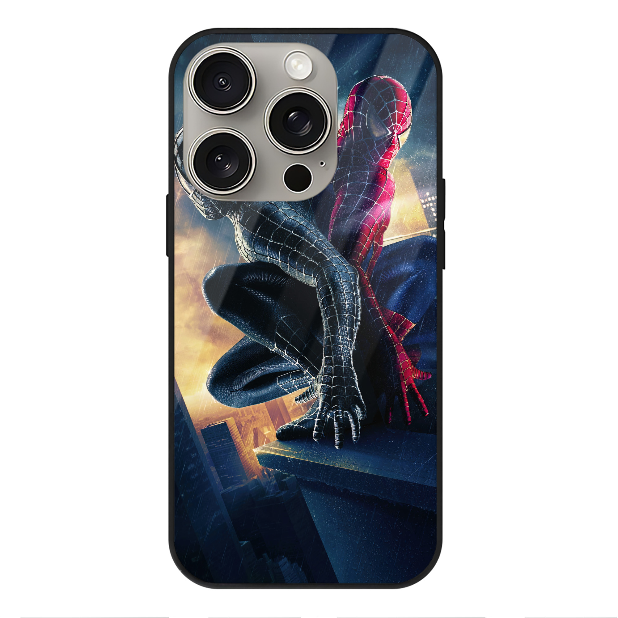 （画像用） Spider Man スパイダーマン 【iPhone15Pro対応】スマホケース 耐衝撃＆黄変防止 背面ガラス