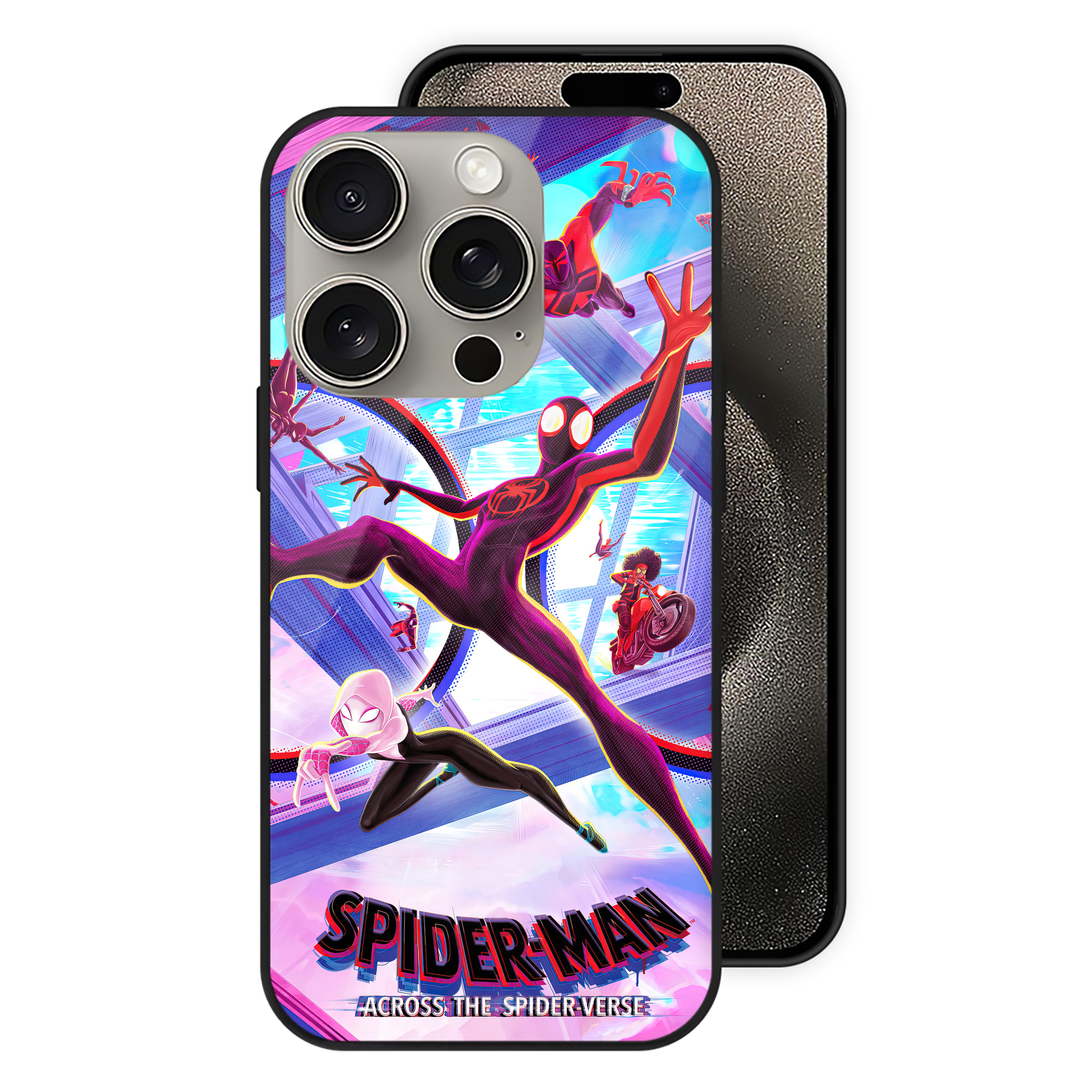 （画像用） Spider Man スパイダーマン 【iPhone15Pro対応】スマホケース 耐衝撃＆黄変防止 背面ガラス