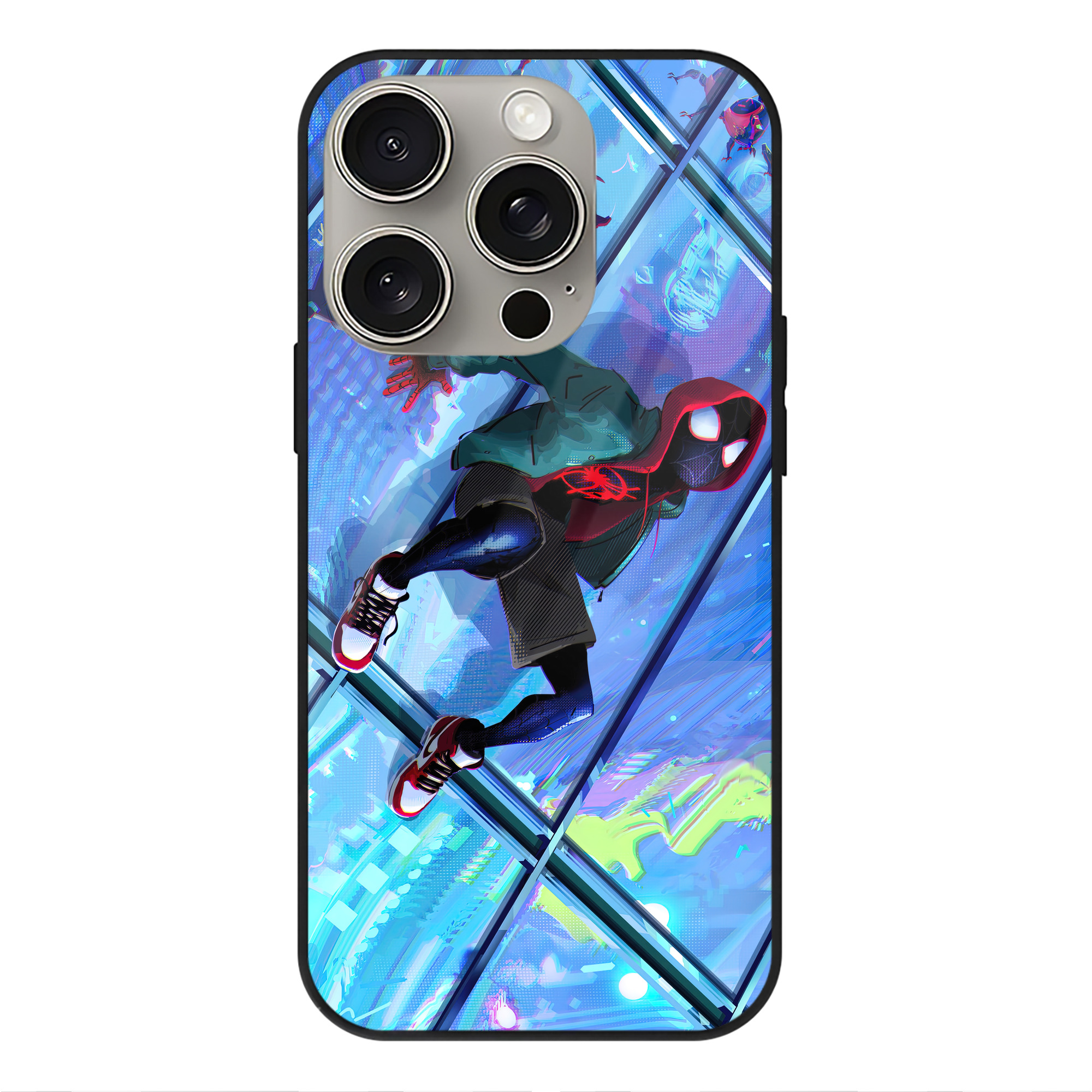 Spider Man スパイダーマン 【iPhone15Pro対応】スマホケース 耐衝撃＆黄変防止 背面ガラス
