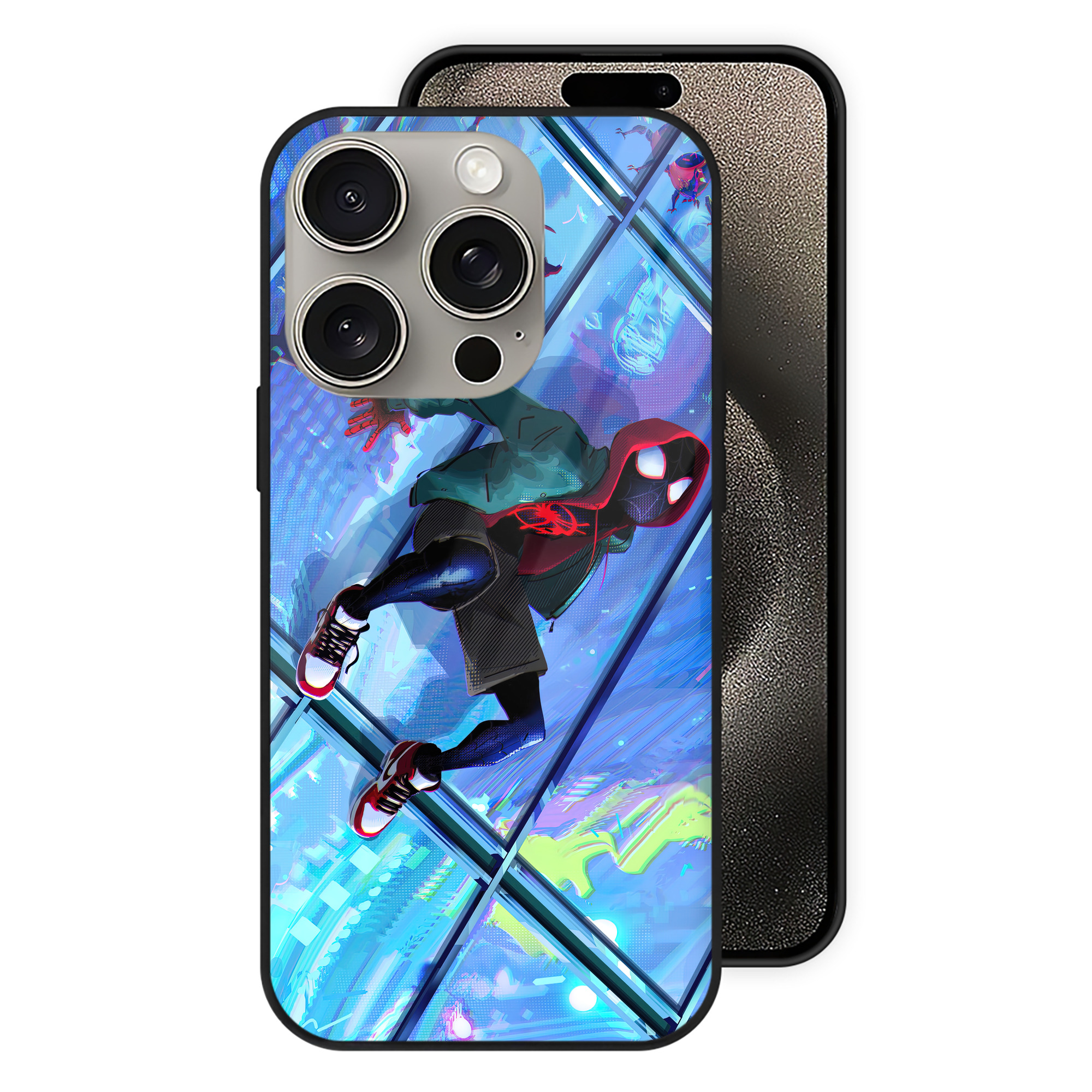 Spider Man スパイダーマン 【iPhone15Pro対応】スマホケース 耐衝撃＆黄変防止 背面ガラス