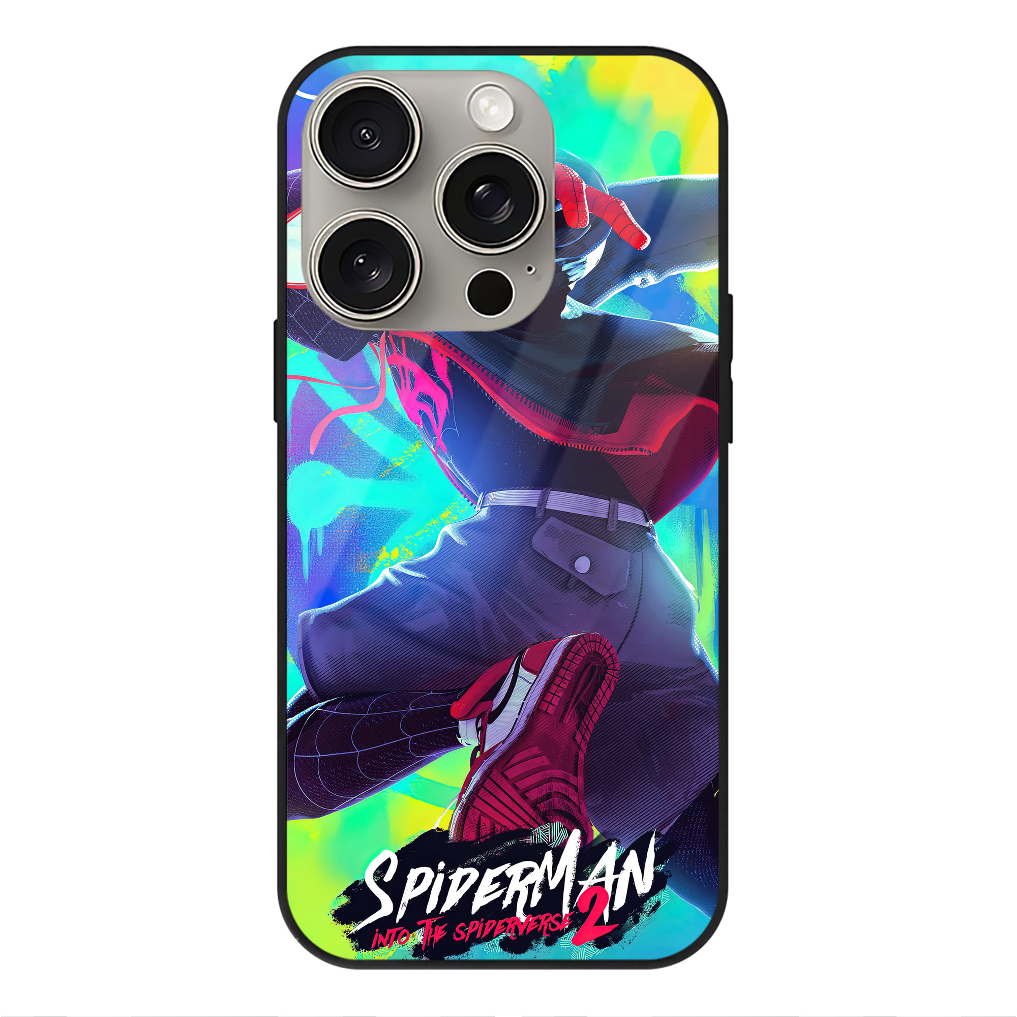 Spider Man スパイダーマン 【iPhone15Pro対応】スマホケース 耐衝撃＆黄変防止 背面ガラス