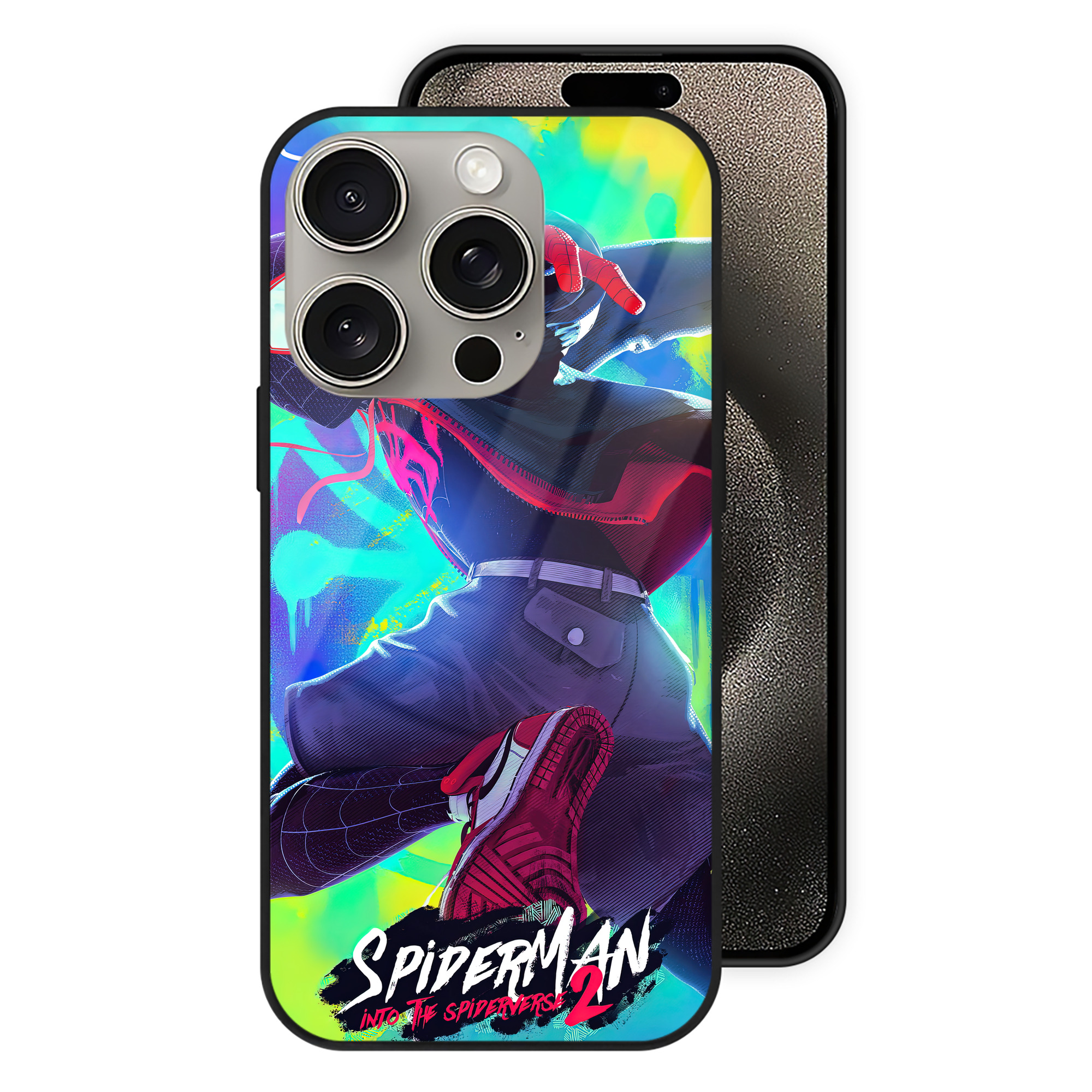 Spider Man スパイダーマン 【iPhone15Pro対応】スマホケース 耐衝撃＆黄変防止 背面ガラス