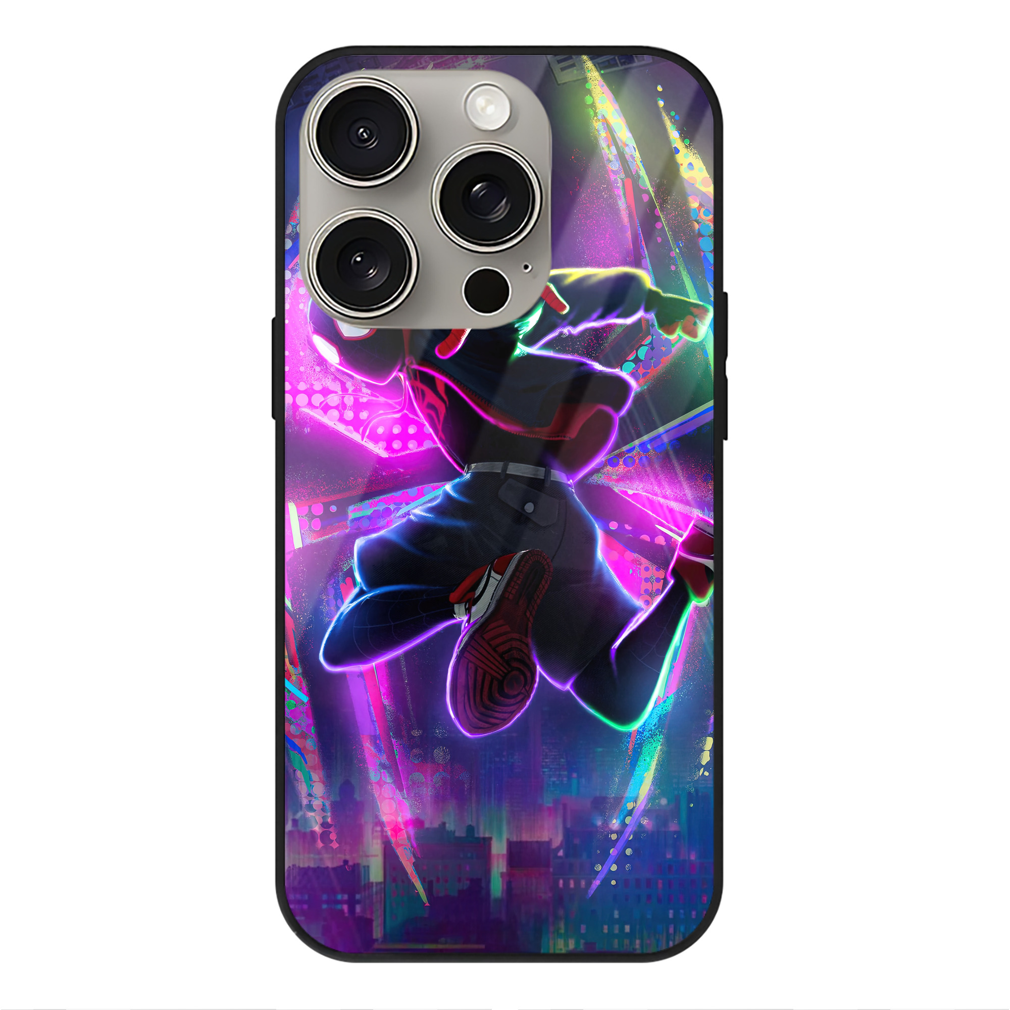 Spider Man スパイダーマン 【iPhone15Pro対応】スマホケース 耐衝撃＆黄変防止 背面ガラス