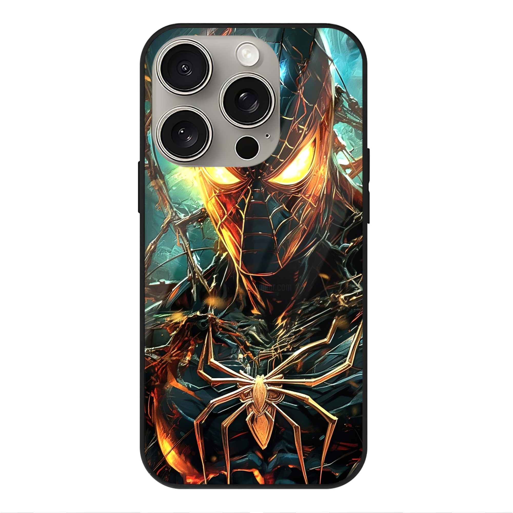 Spider Man スパイダーマン 【iPhone15Pro対応】スマホケース 耐衝撃＆黄変防止 背面ガラス