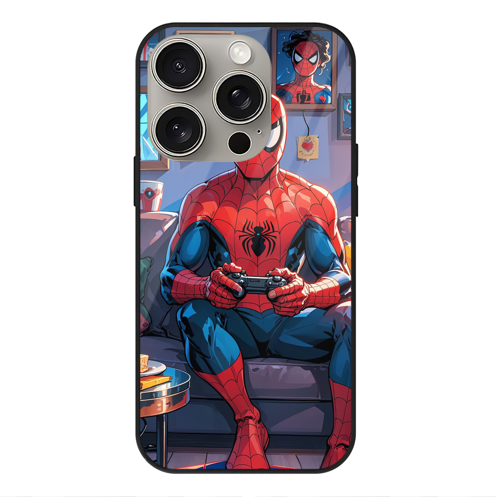 Spider Man スパイダーマン 【iPhone15Pro対応】スマホケース 耐衝撃＆黄変防止 背面ガラス