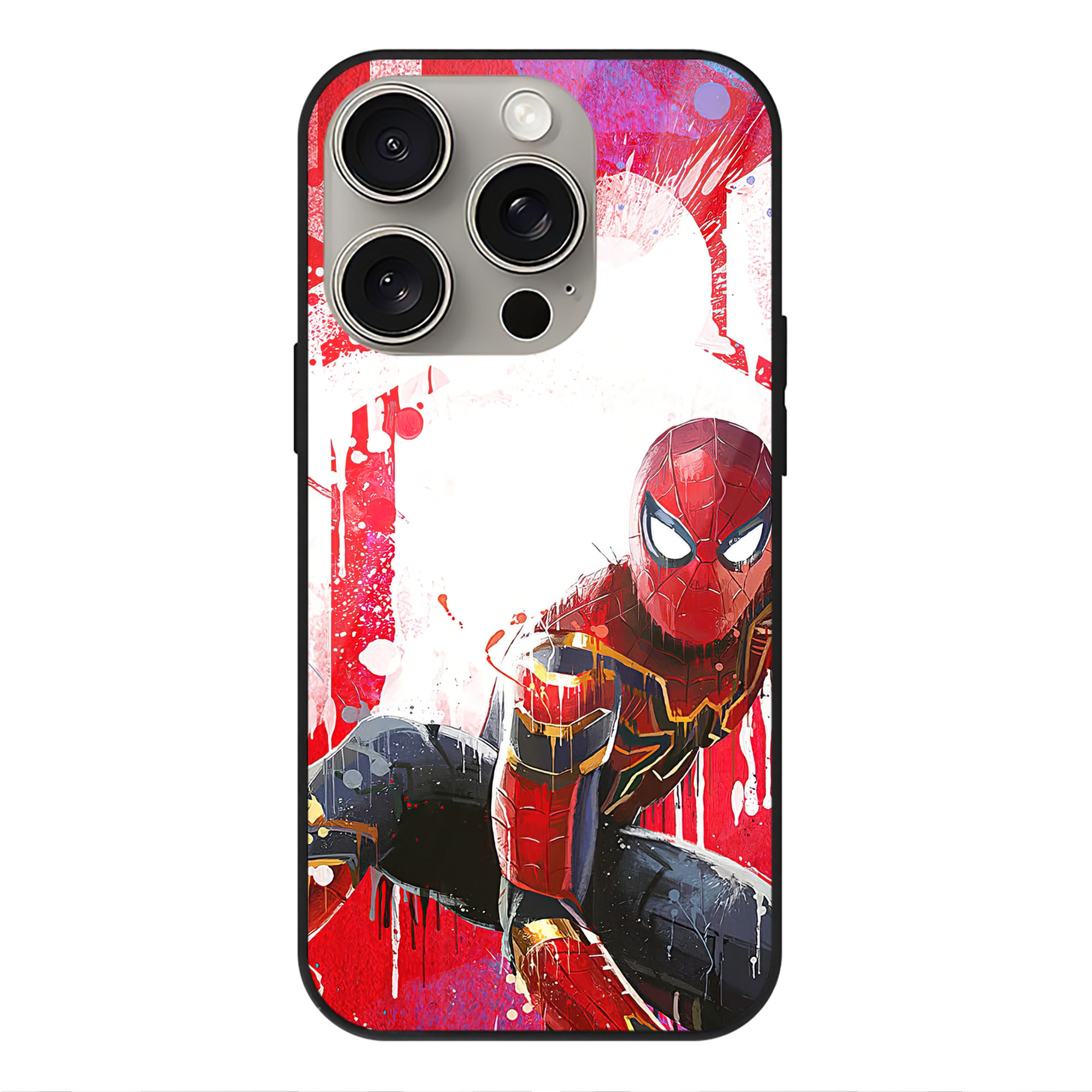（画像用） Spider Man スパイダーマン 【iPhone15Pro対応】スマホケース 耐衝撃＆黄変防止 背面ガラス