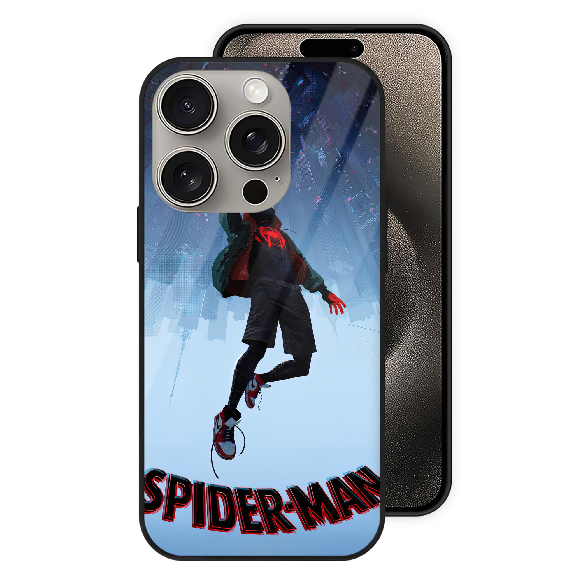 Spider Man スパイダーマン 【iPhone15Pro対応】スマホケース 耐衝撃＆黄変防止 背面ガラス