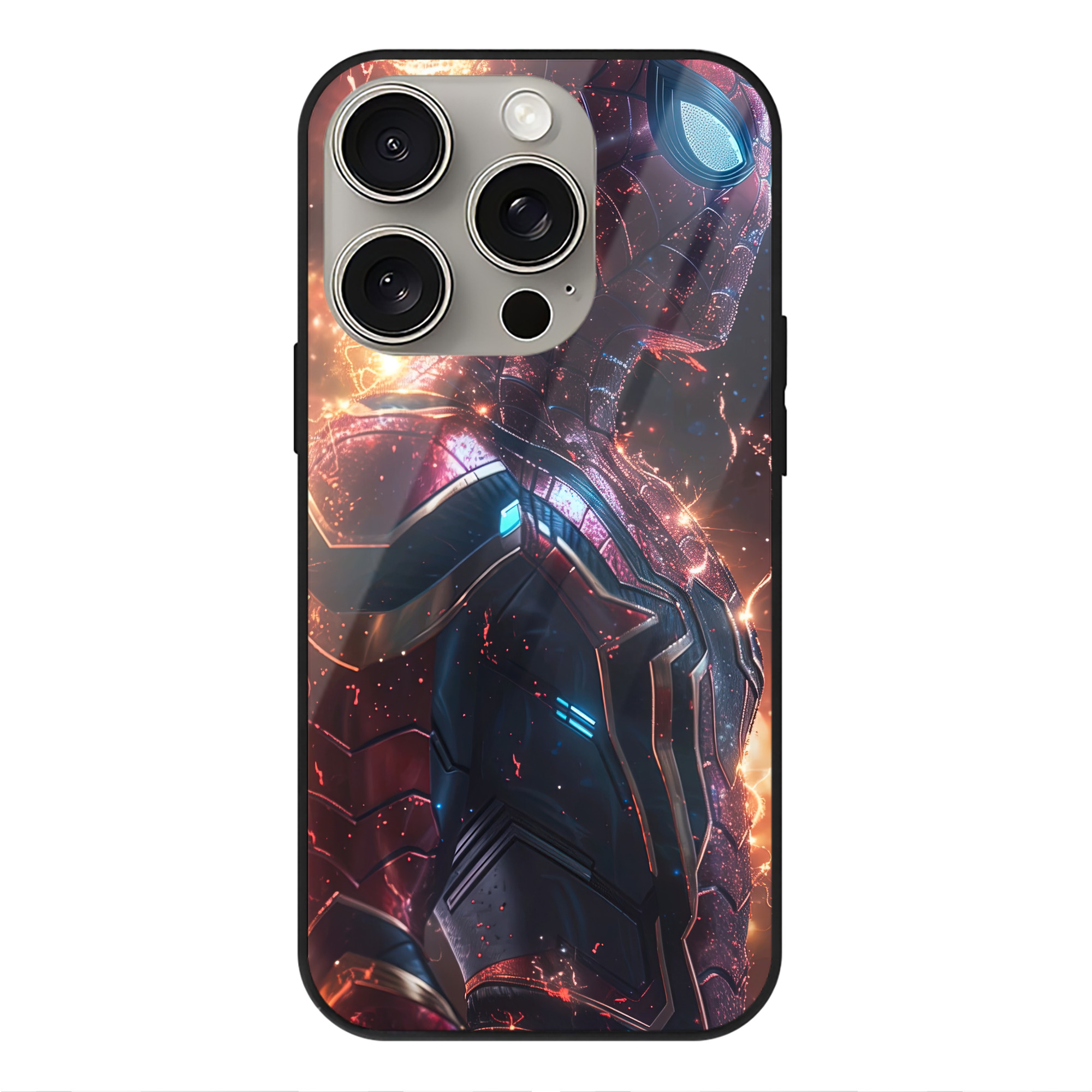 Spider Man スパイダーマン 【iPhone15Pro対応】スマホケース 耐衝撃＆黄変防止 背面ガラス