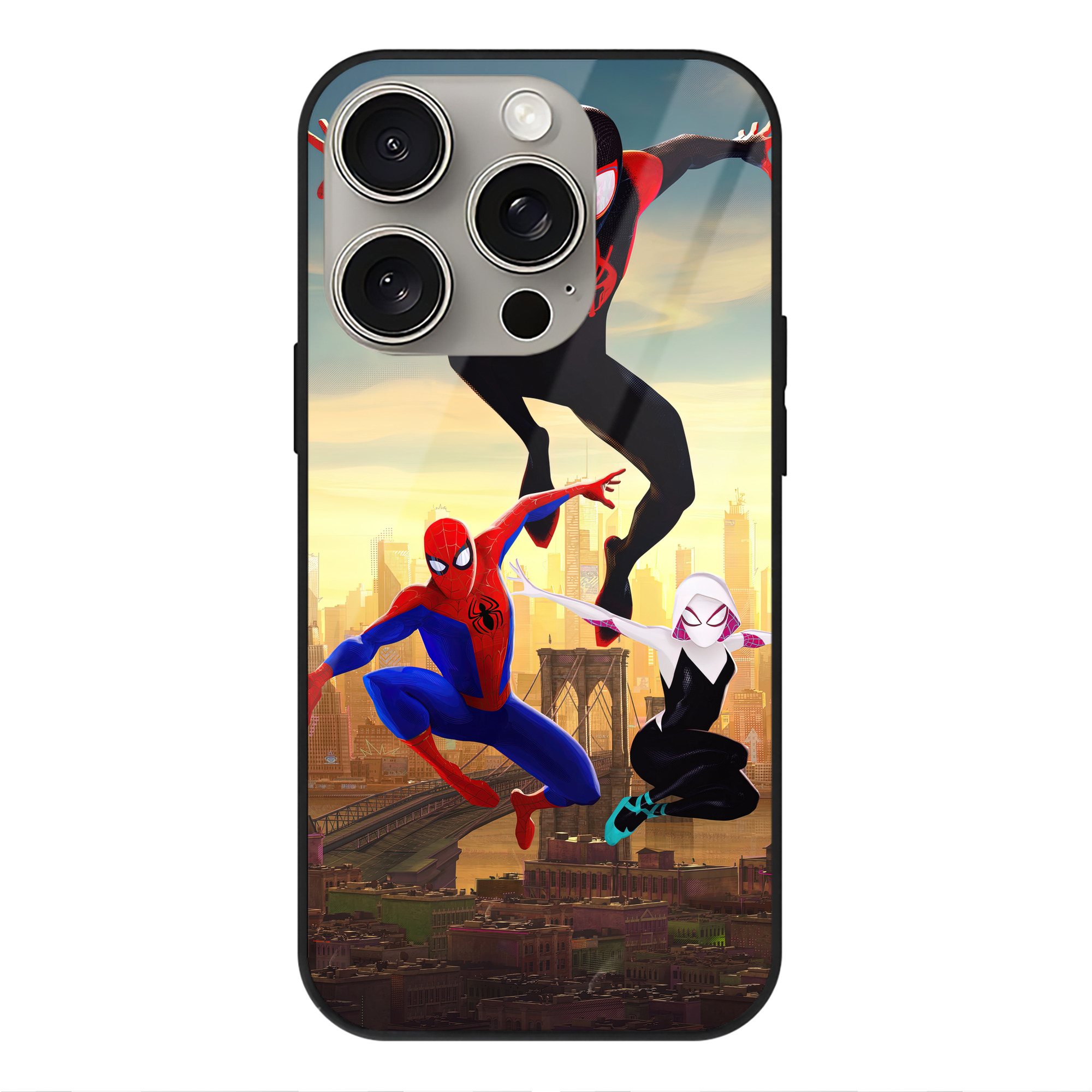 （画像用） Spider Man スパイダーマン 【iPhone15Pro対応】スマホケース 耐衝撃＆黄変防止 背面ガラス