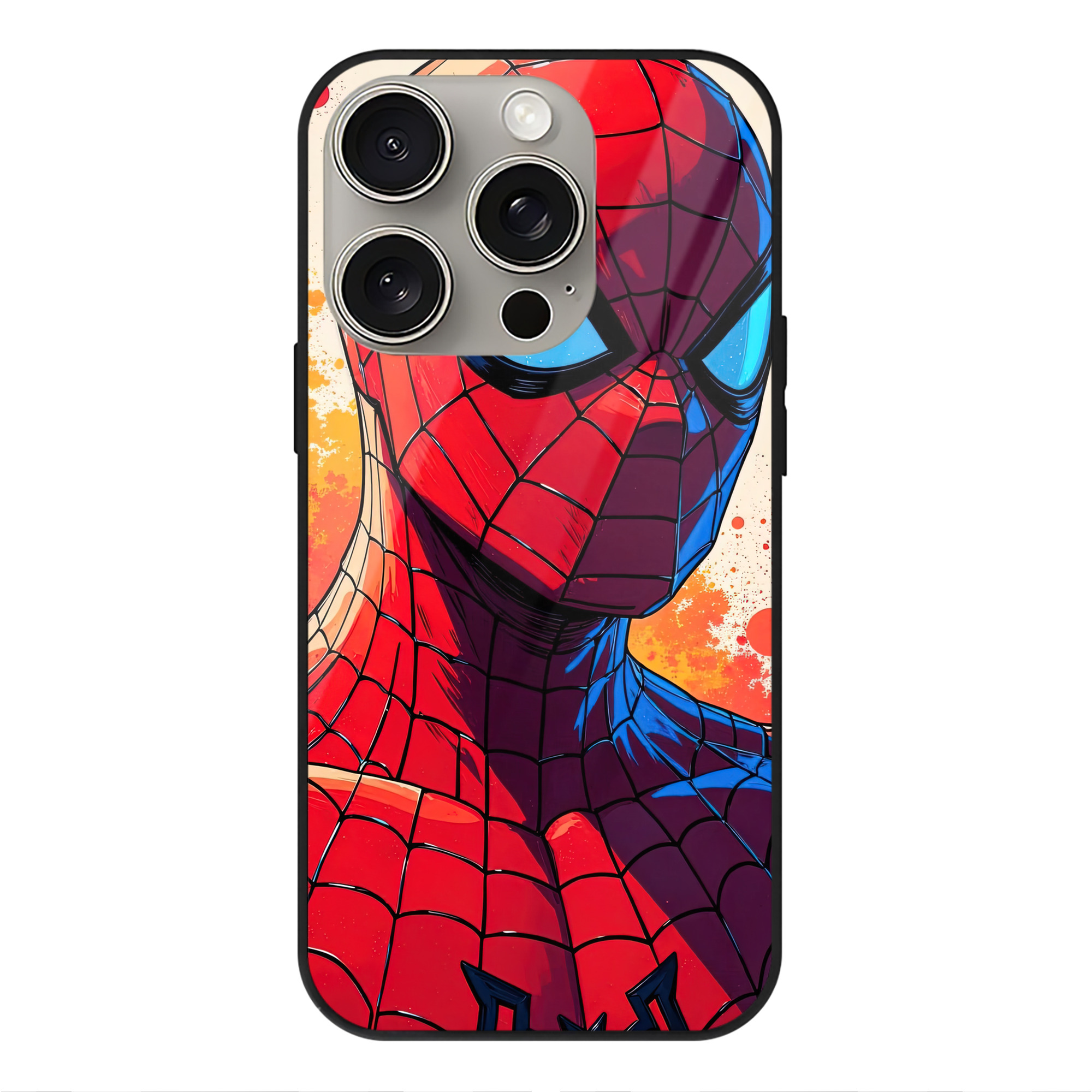 Spider Man スパイダーマン 【iPhone15Pro対応】スマホケース 耐衝撃＆黄変防止 背面ガラス
