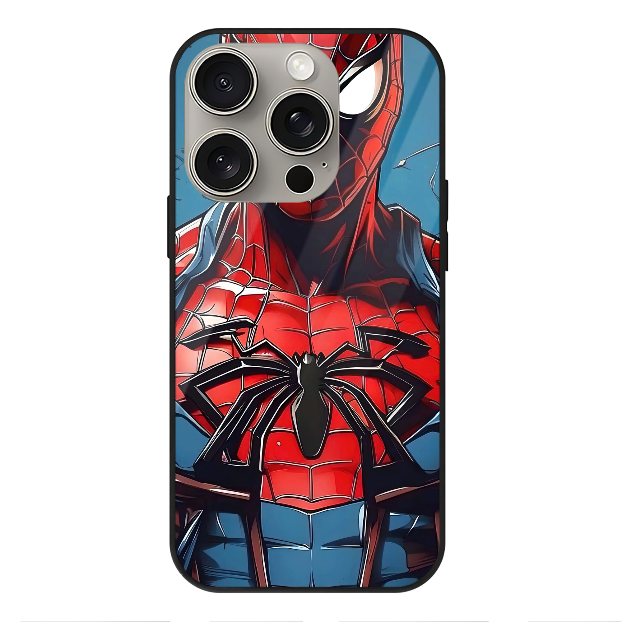 （画像用） Spider Man スパイダーマン 【iPhone15Pro対応】スマホケース 耐衝撃＆黄変防止 背面ガラス