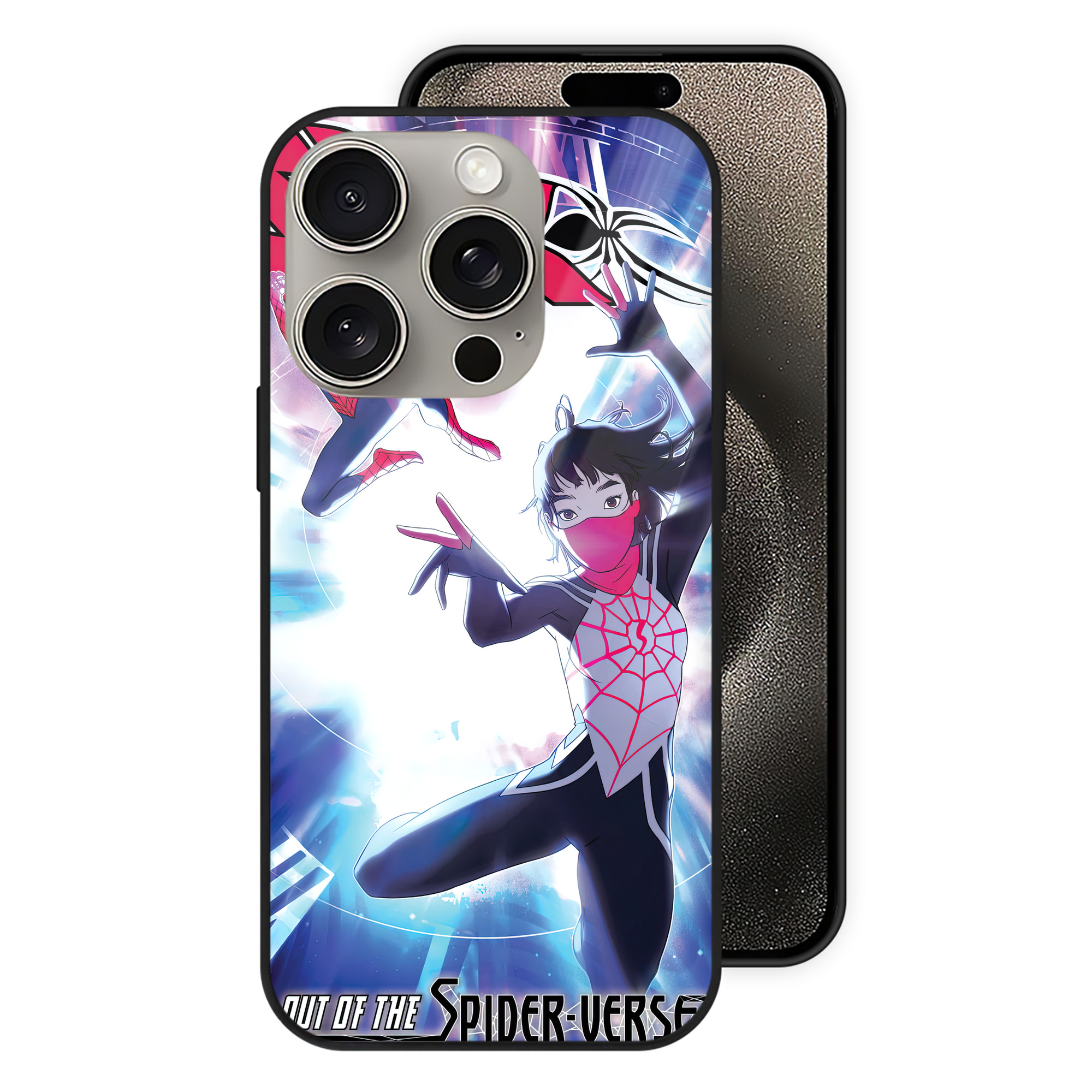 Spider Man スパイダーマン 【iPhone15Pro対応】スマホケース 耐衝撃＆黄変防止 背面ガラス