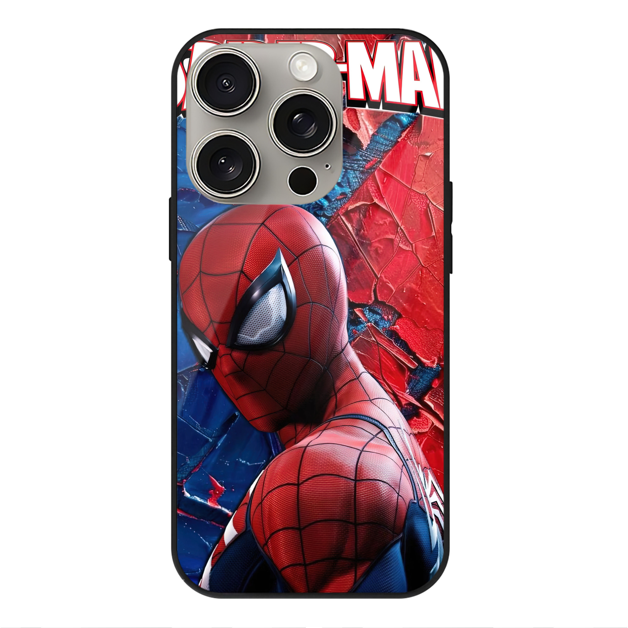 Spider Man スパイダーマン 【iPhone15Pro対応】スマホケース 耐衝撃＆黄変防止 背面ガラス