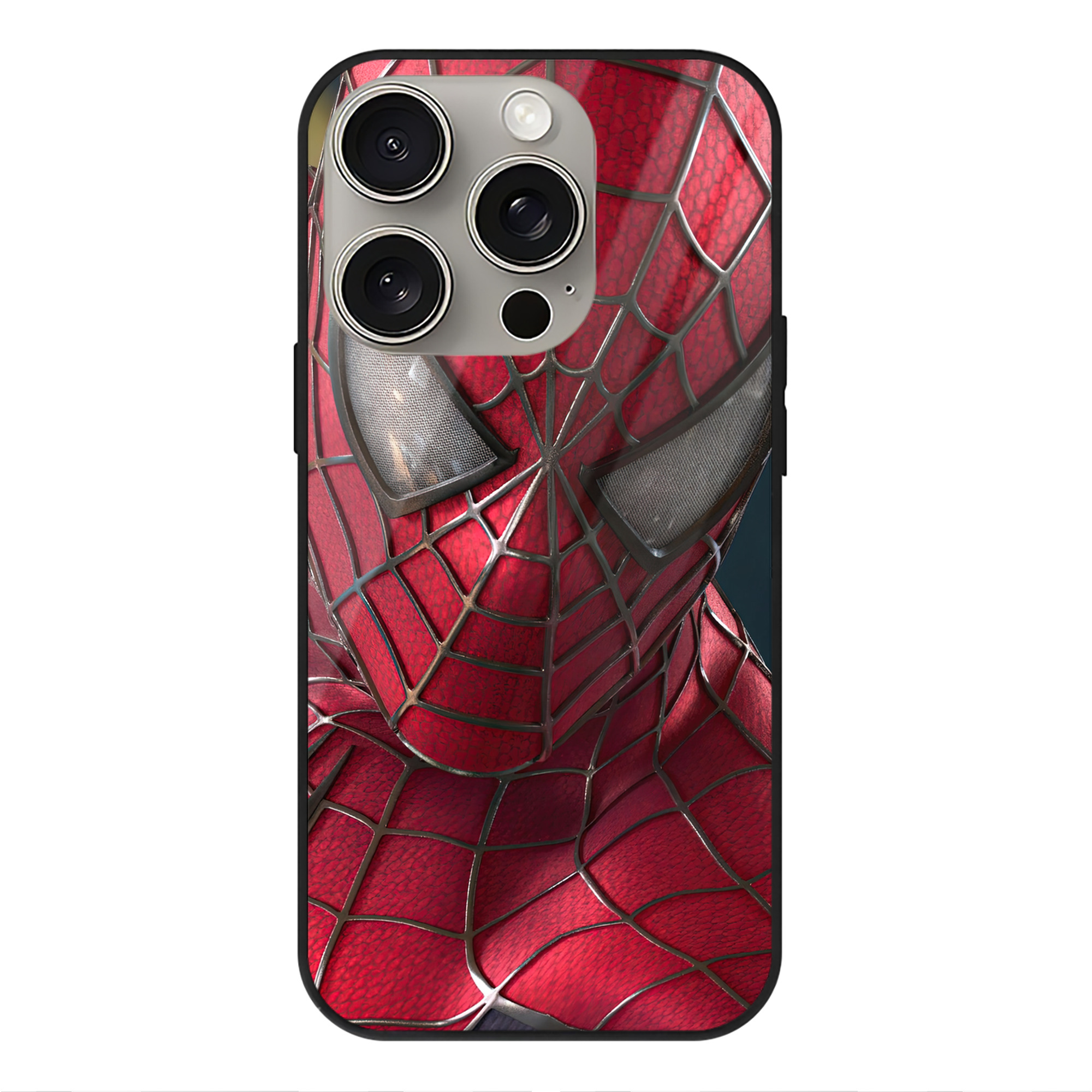 （画像用） Spider Man スパイダーマン 【iPhone15Pro対応】スマホケース 耐衝撃＆黄変防止 背面ガラス