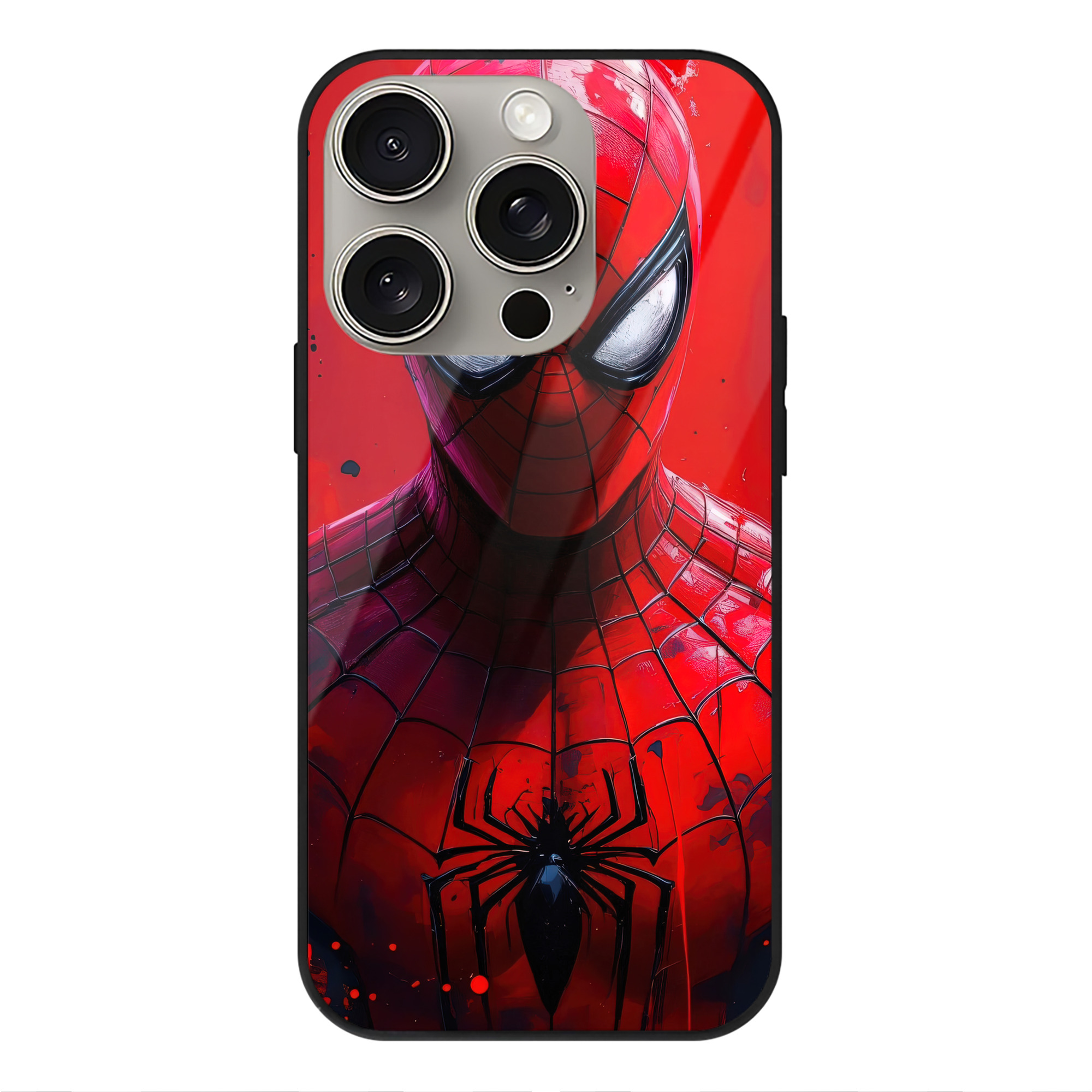 Spider Man スパイダーマン 【iPhone15Pro対応】スマホケース 耐衝撃＆黄変防止 背面ガラス