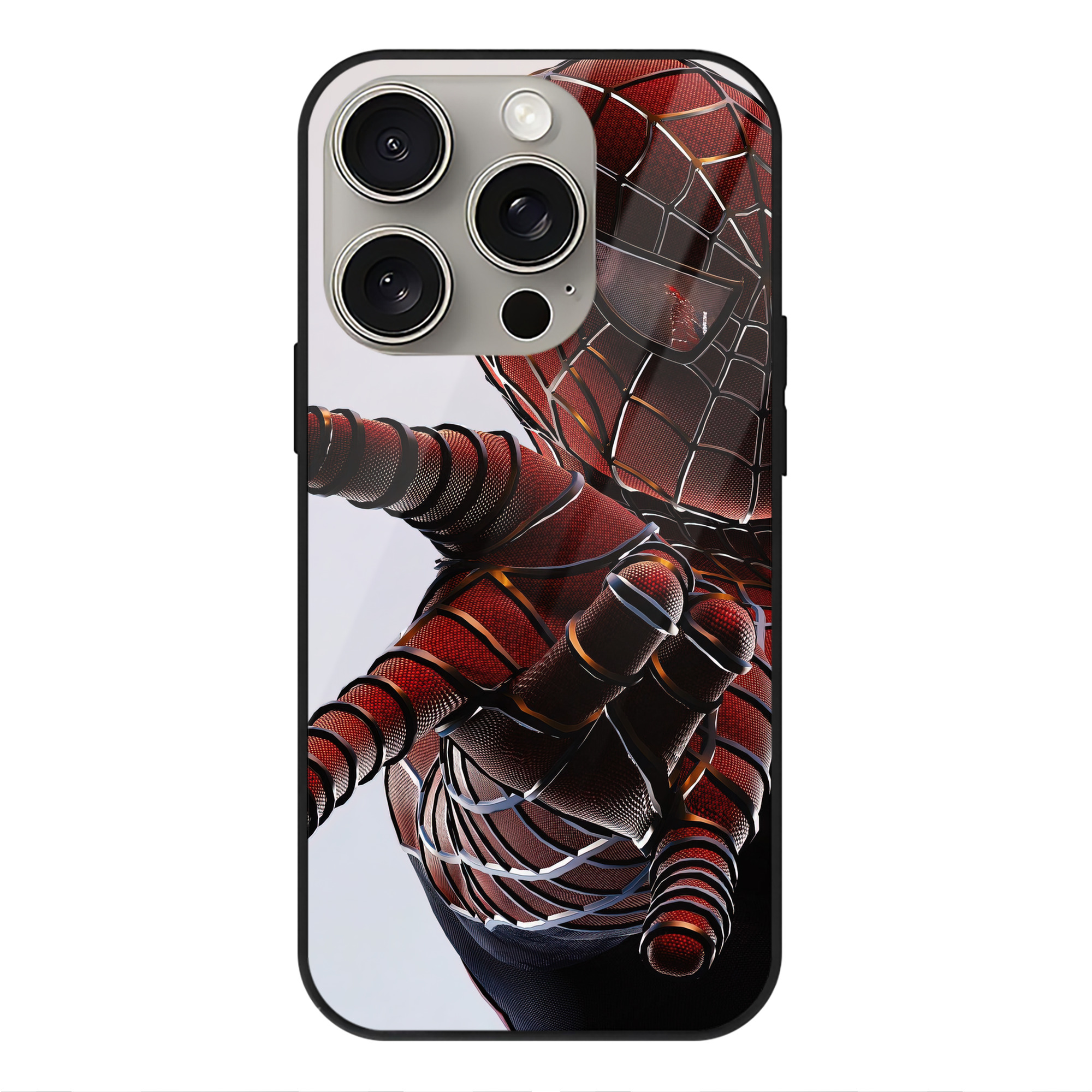 （画像用） Spider Man スパイダーマン 【iPhone15Pro対応】スマホケース 耐衝撃＆黄変防止 背面ガラス