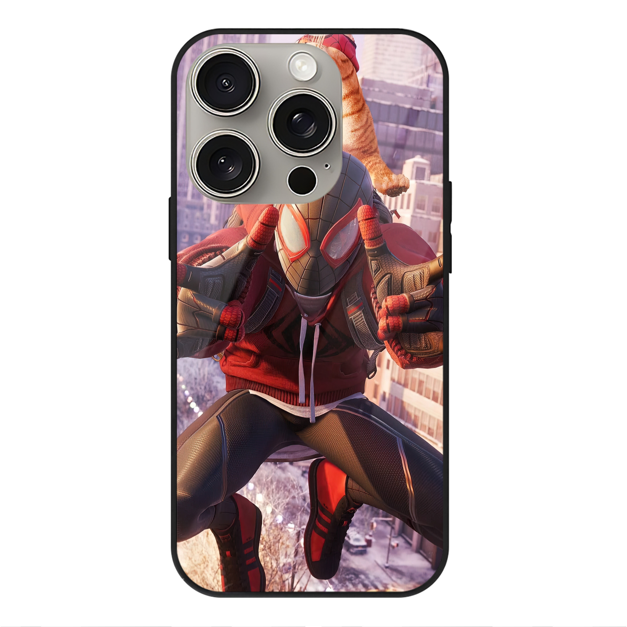 （画像用） Spider Man スパイダーマン 【iPhone15Pro対応】スマホケース 耐衝撃＆黄変防止 背面ガラス