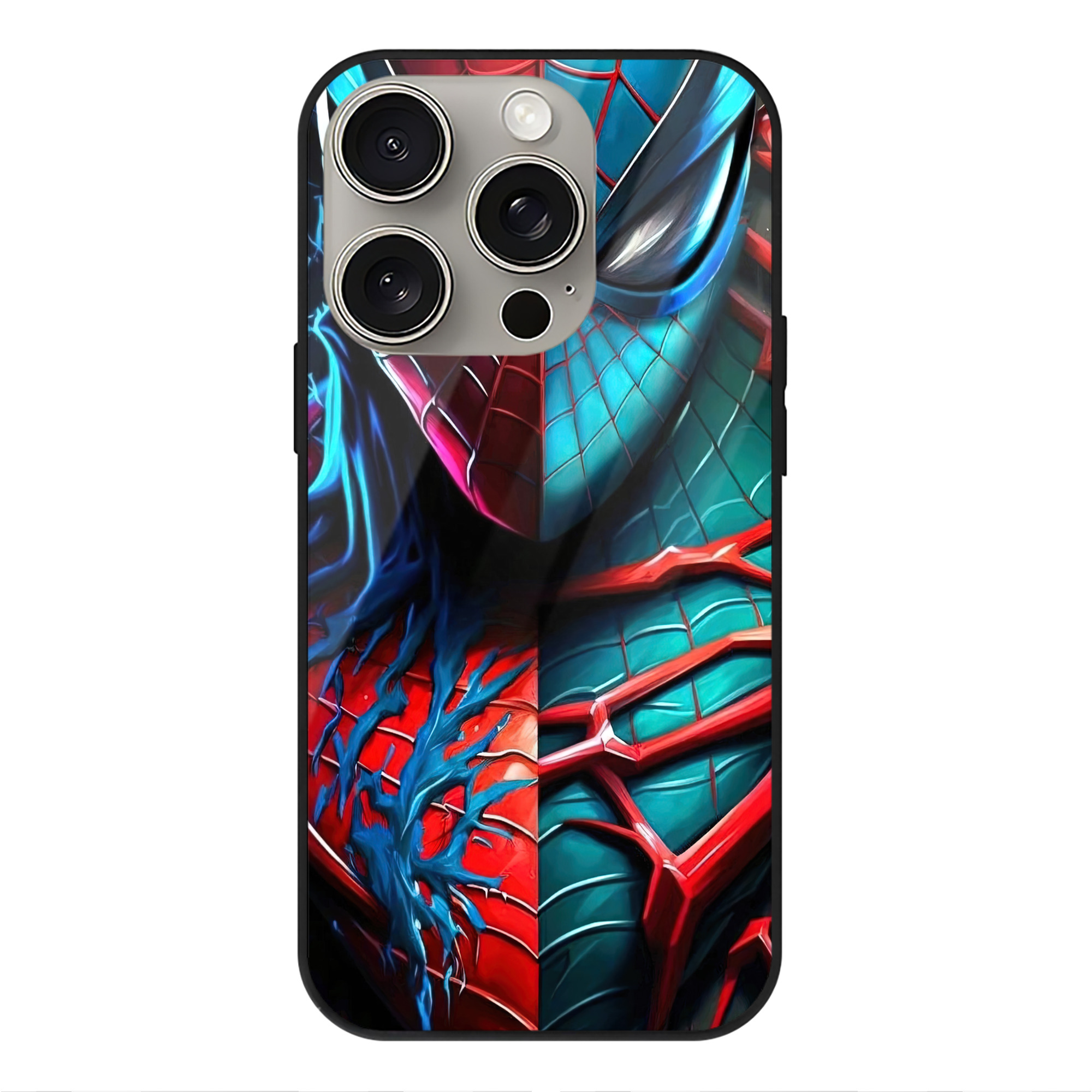 （画像用） Spider Man スパイダーマン 【iPhone15Pro対応】スマホケース 耐衝撃＆黄変防止 背面ガラス
