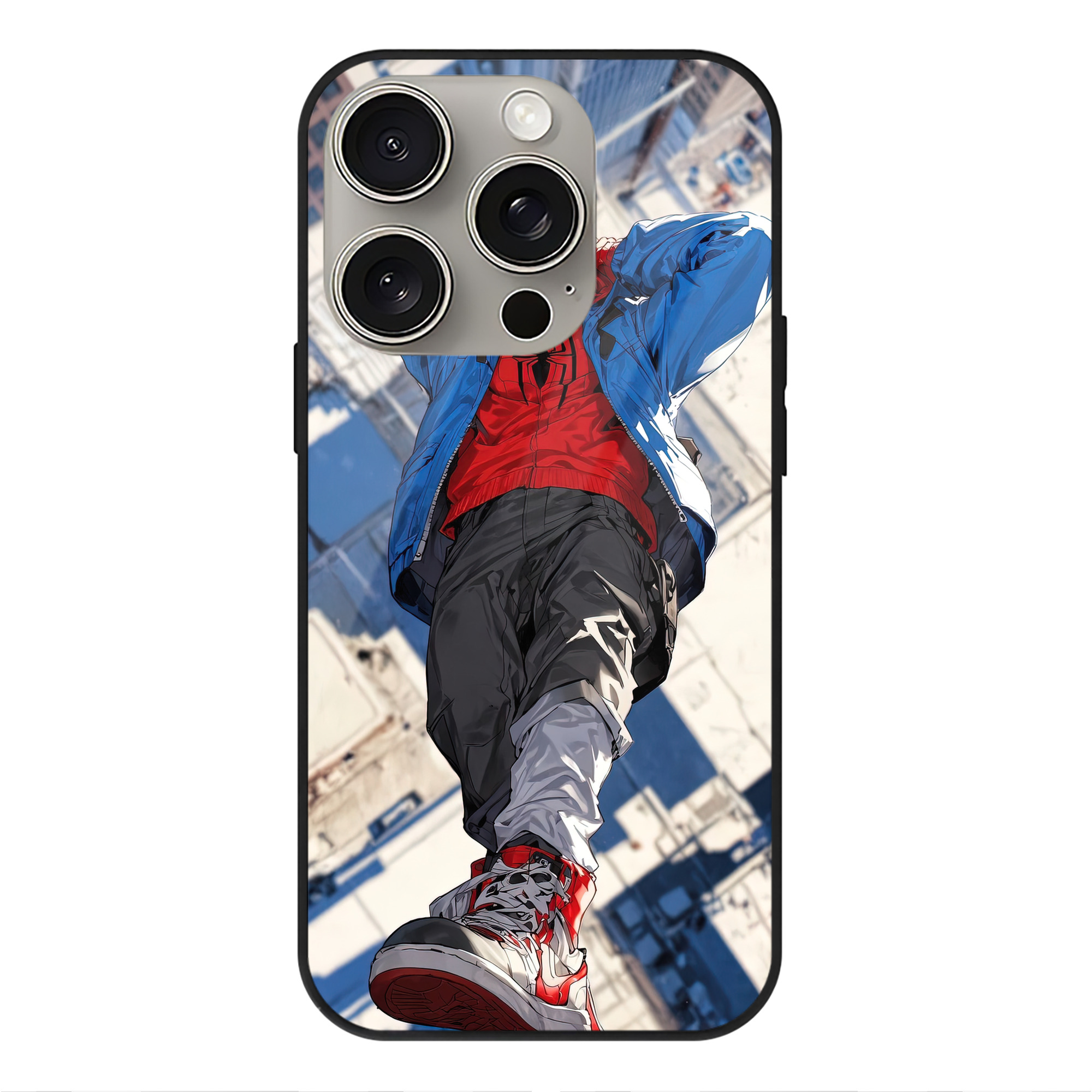 （画像用） Spider Man スパイダーマン 【iPhone15Pro対応】スマホケース 耐衝撃＆黄変防止 背面ガラス