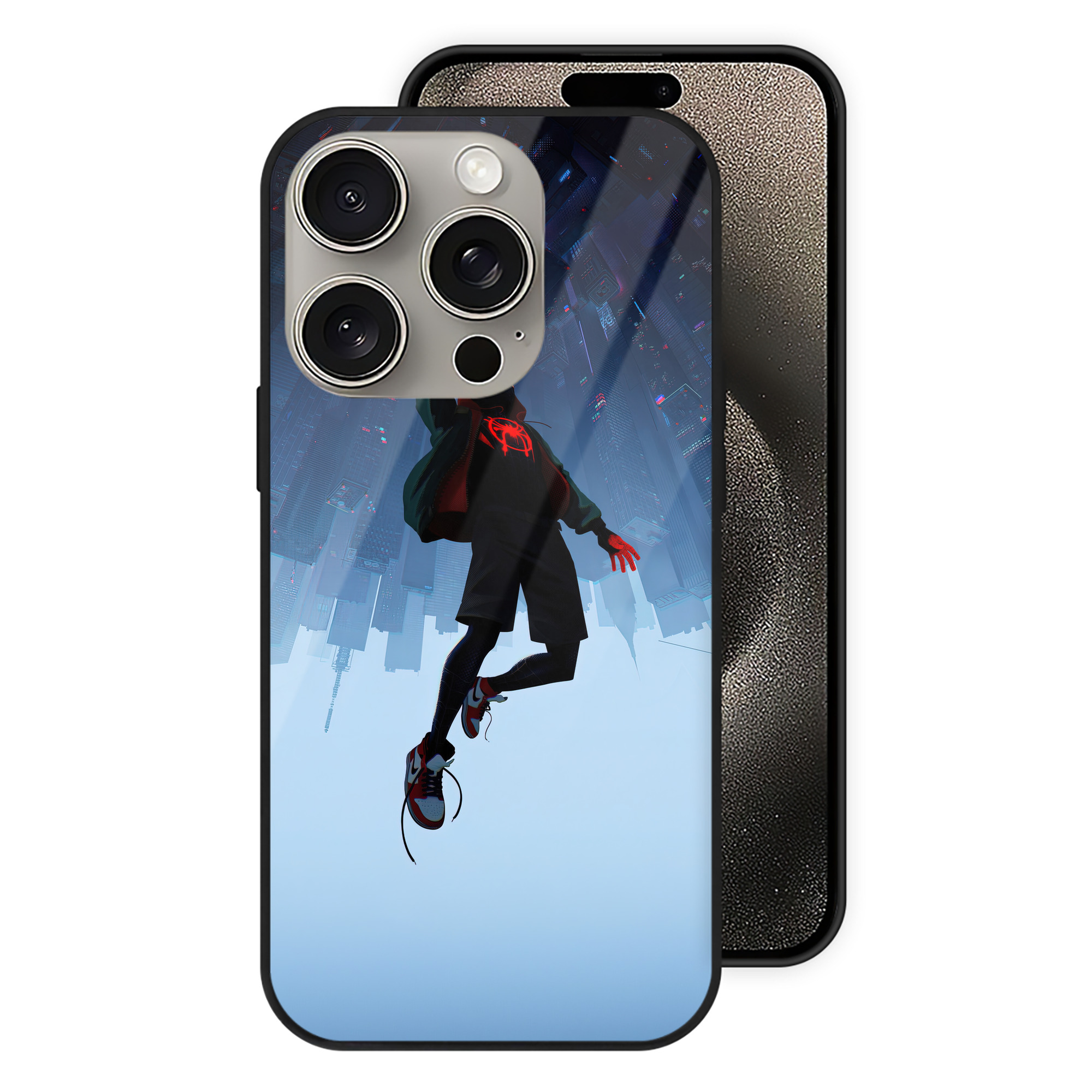 Spider Man スパイダーマン 【iPhone15Pro対応】スマホケース 耐衝撃＆黄変防止 背面ガラス