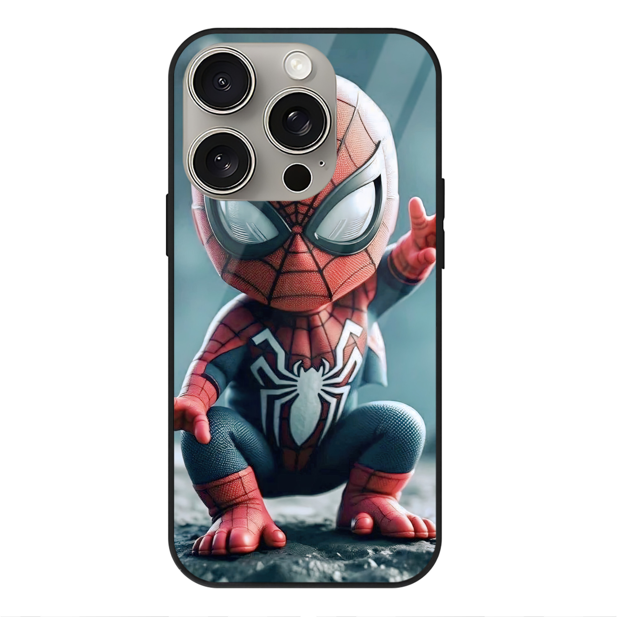 （画像用） Spider Man スパイダーマン 【iPhone15Pro対応】スマホケース 耐衝撃＆黄変防止 背面ガラス