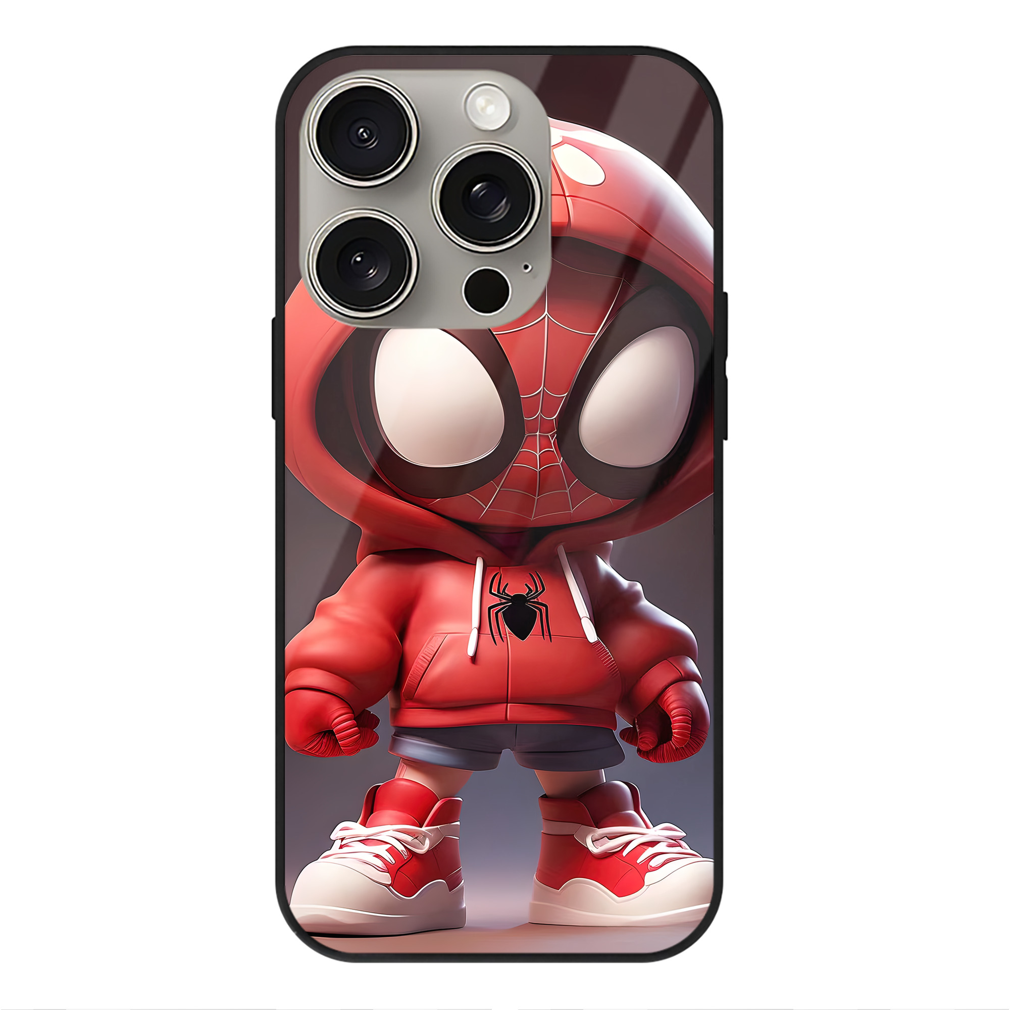 Spider Man スパイダーマン 【iPhone15Pro対応】スマホケース 耐衝撃＆黄変防止 背面ガラス