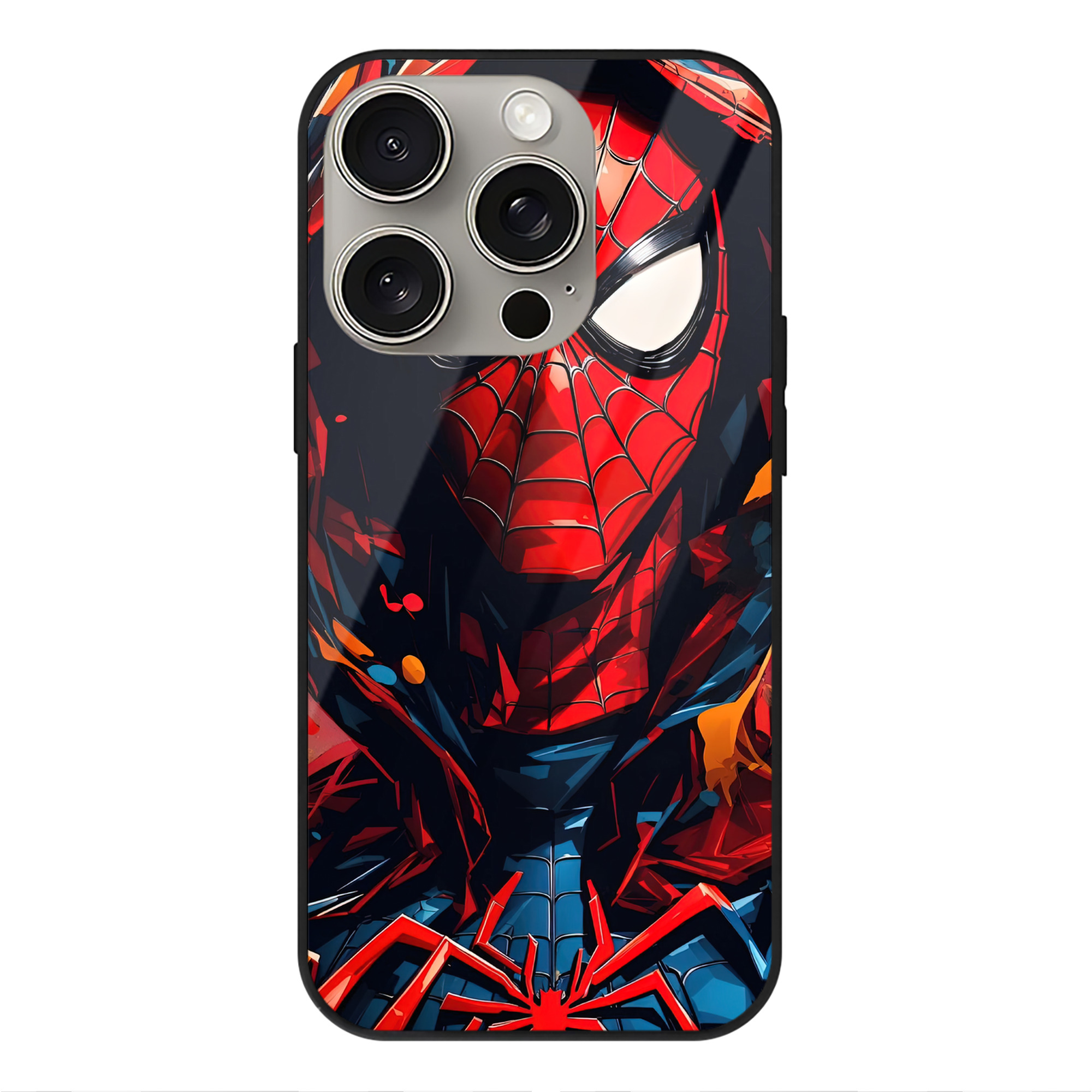 Spider Man スパイダーマン 【iPhone15Pro対応】スマホケース 耐衝撃＆黄変防止 背面ガラス
