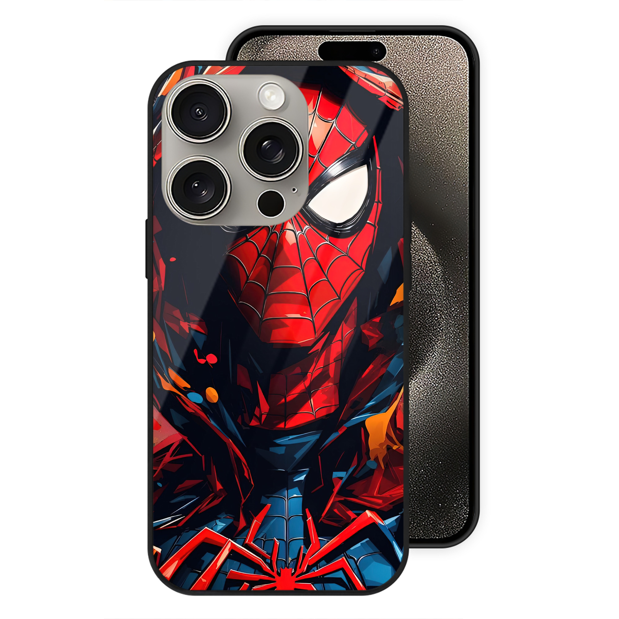 Spider Man スパイダーマン 【iPhone15Pro対応】スマホケース 耐衝撃＆黄変防止 背面ガラス