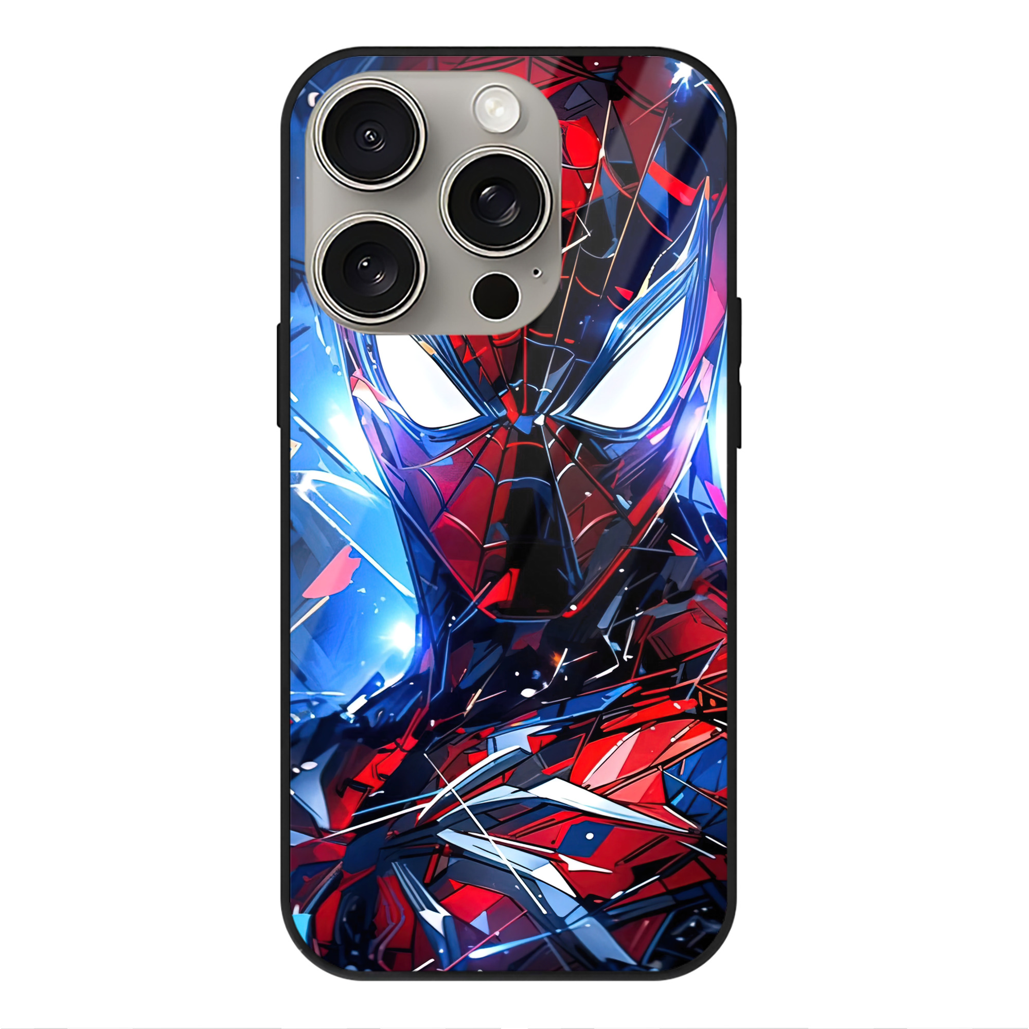 Spider Man スパイダーマン 【iPhone15Pro対応】スマホケース 耐衝撃＆黄変防止 背面ガラス