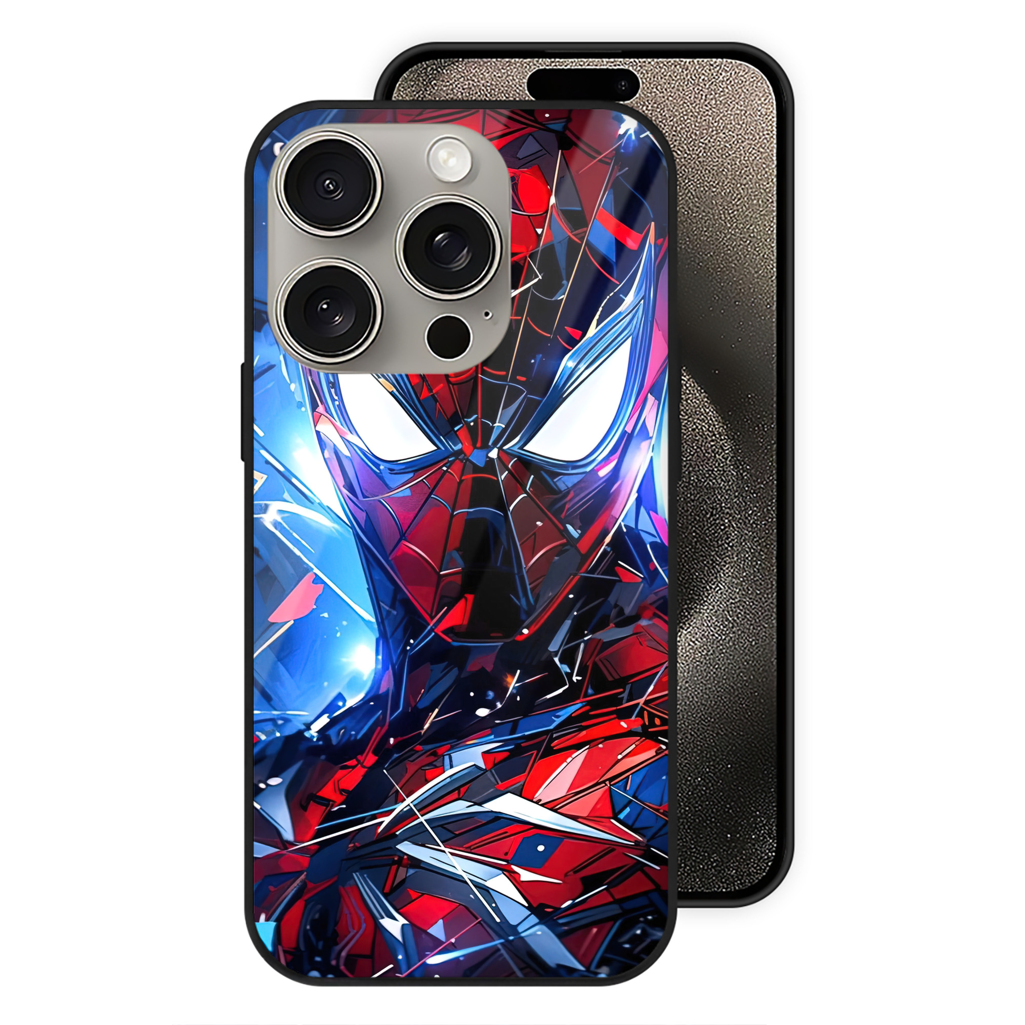 Spider Man スパイダーマン 【iPhone15Pro対応】スマホケース 耐衝撃＆黄変防止 背面ガラス