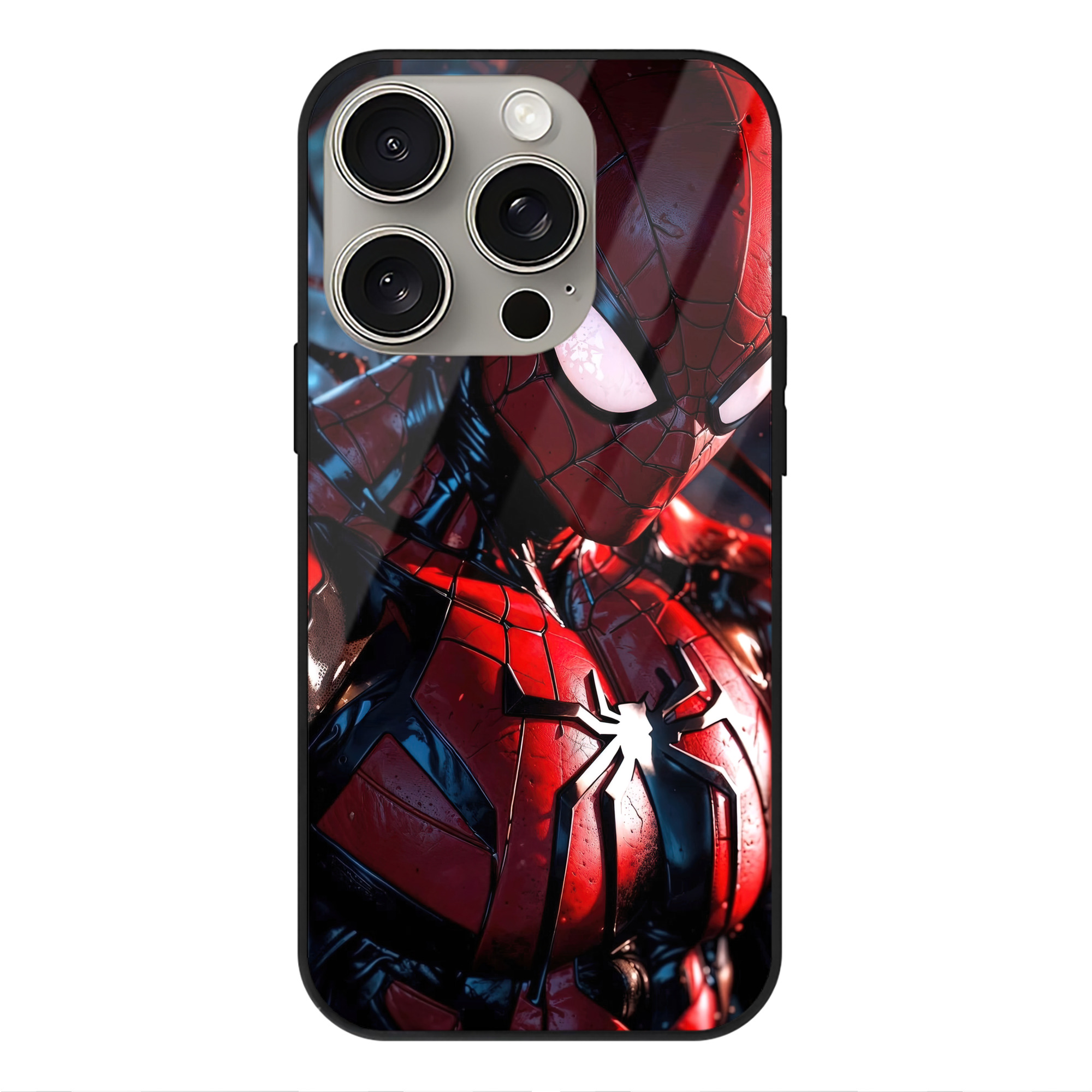 Spider Man スパイダーマン 【iPhone15Pro対応】スマホケース 耐衝撃＆黄変防止 背面ガラス