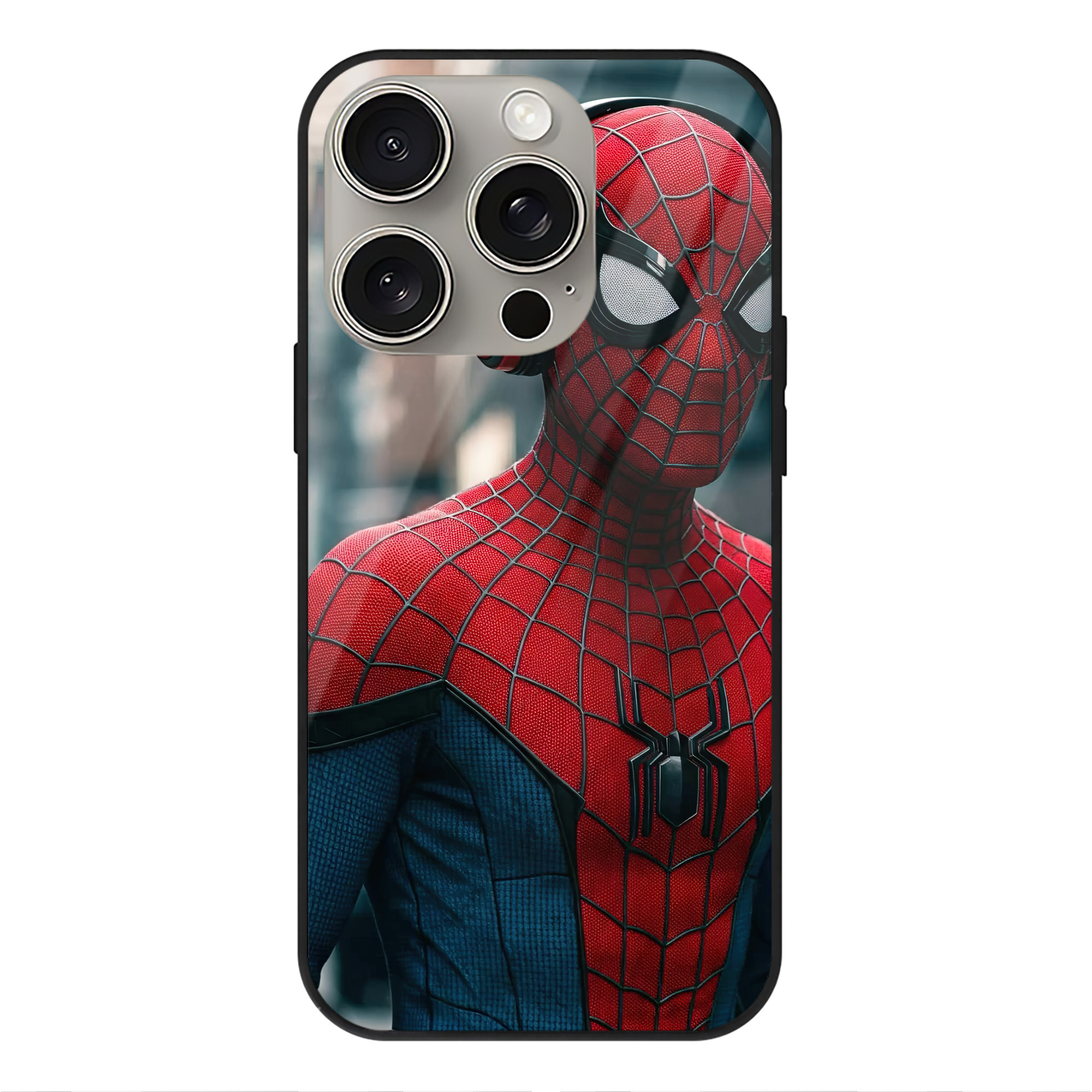 Spider Man スパイダーマン 【iPhone15Pro対応】スマホケース 耐衝撃＆黄変防止 背面ガラス