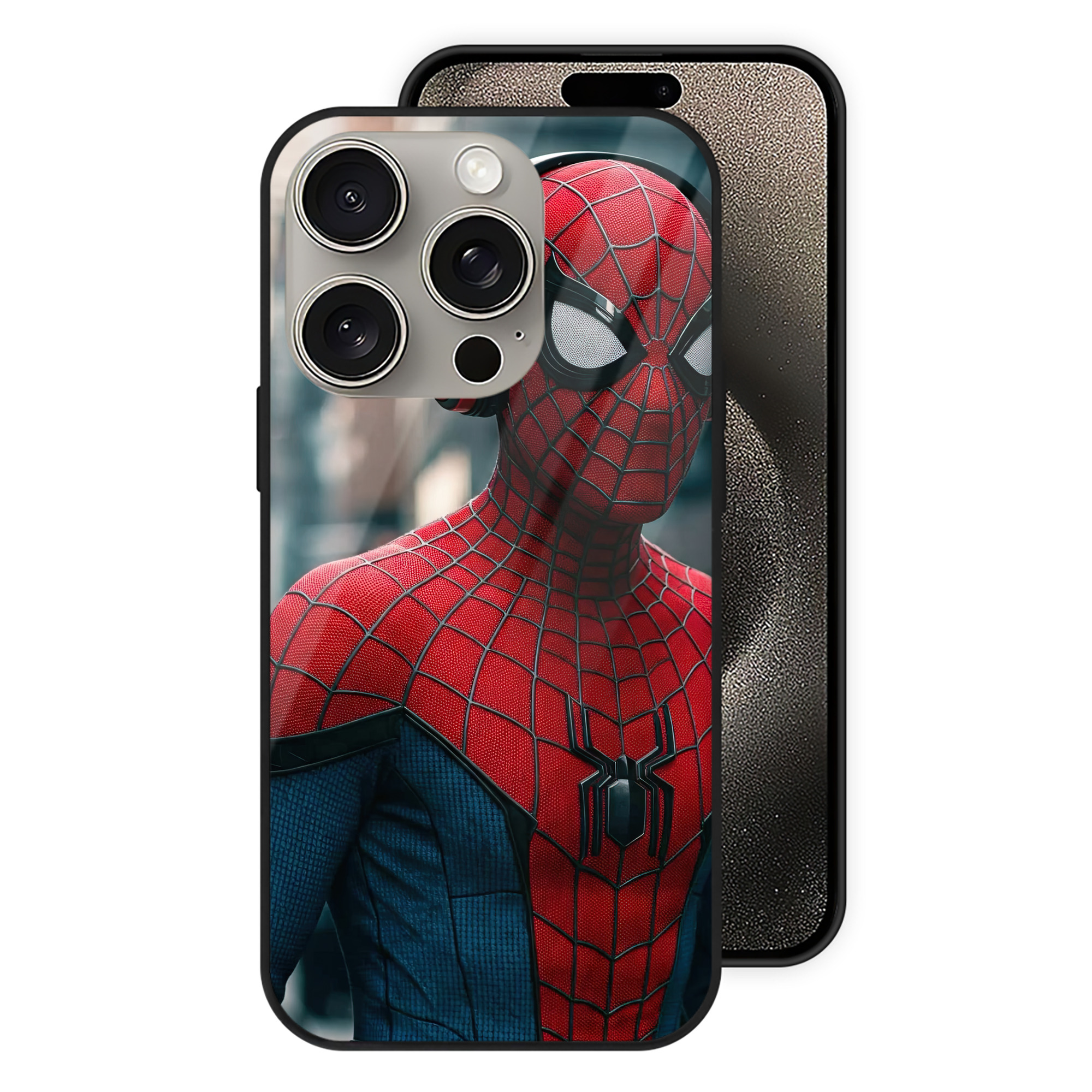 Spider Man スパイダーマン 【iPhone15Pro対応】スマホケース 耐衝撃＆黄変防止 背面ガラス