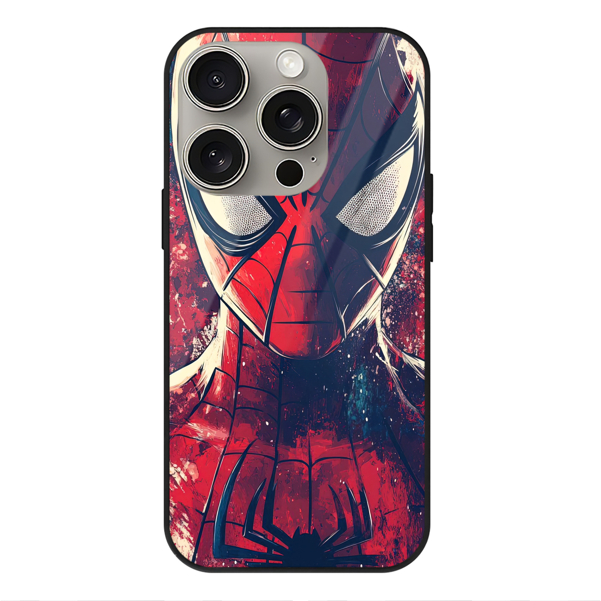 （画像用） Spider Man スパイダーマン 【iPhone15Pro対応】スマホケース 耐衝撃＆黄変防止 背面ガラス