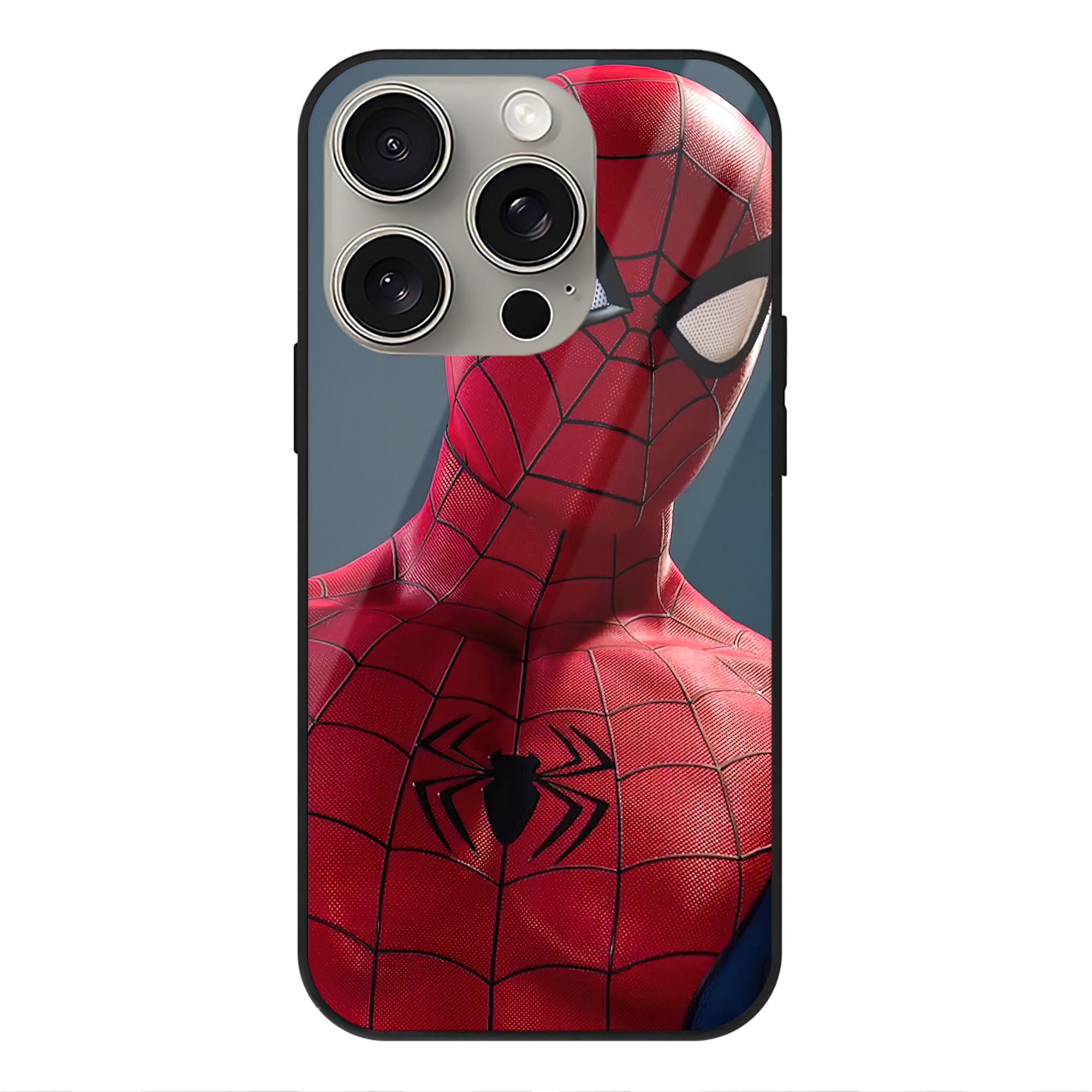 Spider Man スパイダーマン 【iPhone15Pro対応】スマホケース 耐衝撃＆黄変防止 背面ガラス