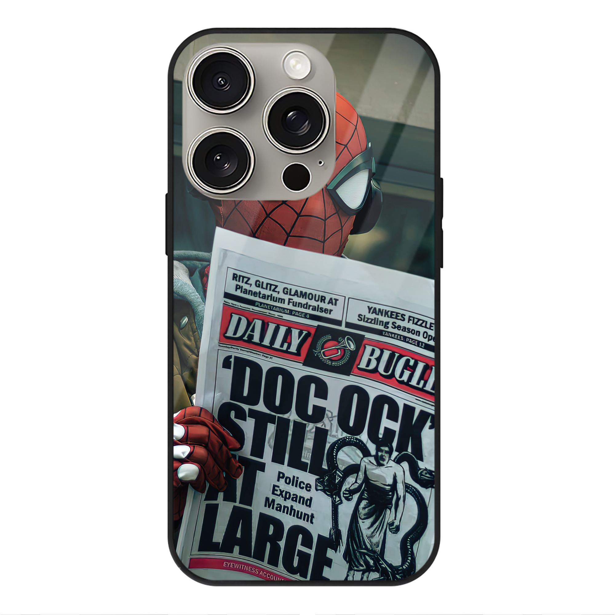（画像用） Spider Man スパイダーマン 【iPhone15Pro対応】スマホケース 耐衝撃＆黄変防止 背面ガラス