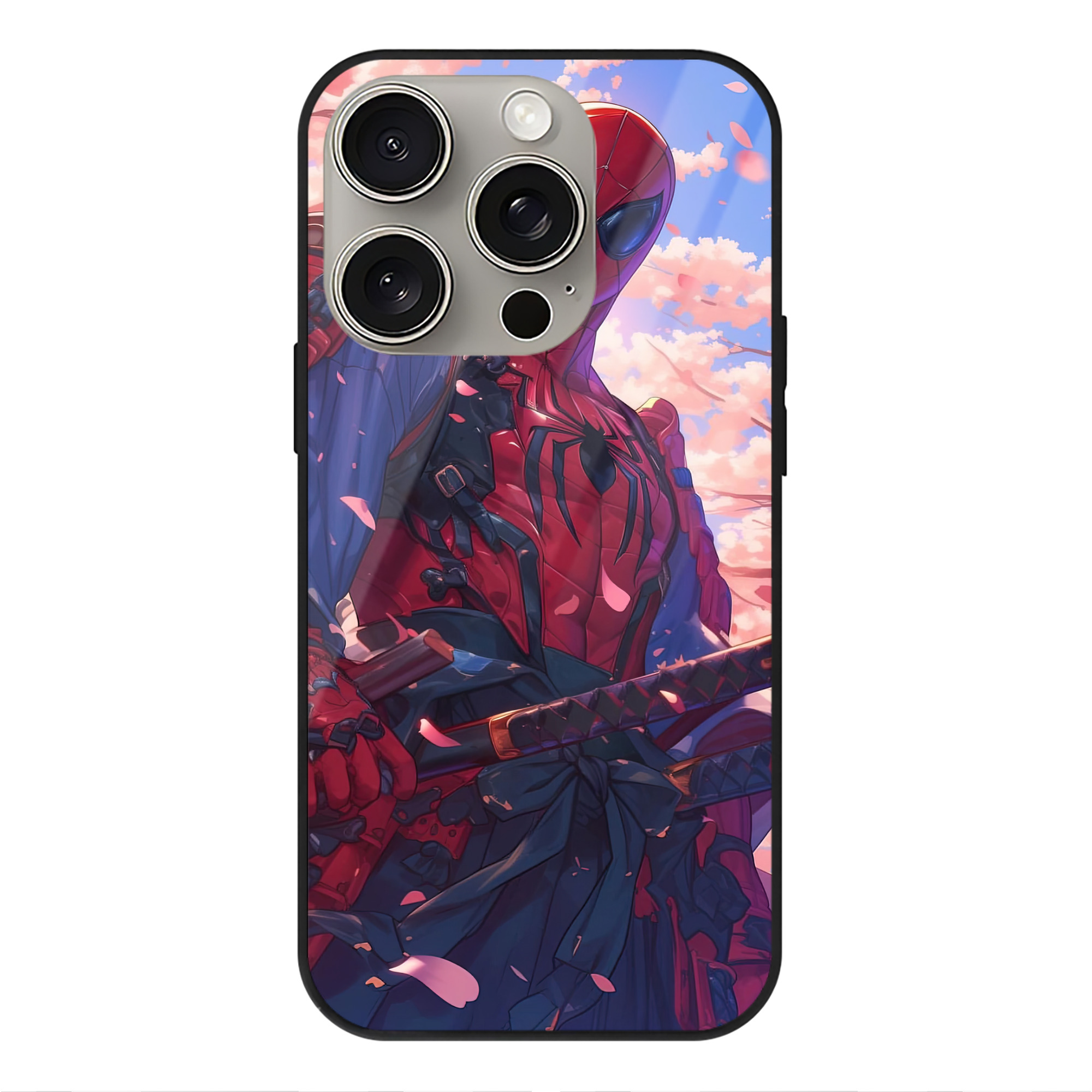 （画像用） Spider Man スパイダーマン 【iPhone15Pro対応】スマホケース 耐衝撃＆黄変防止 背面ガラス