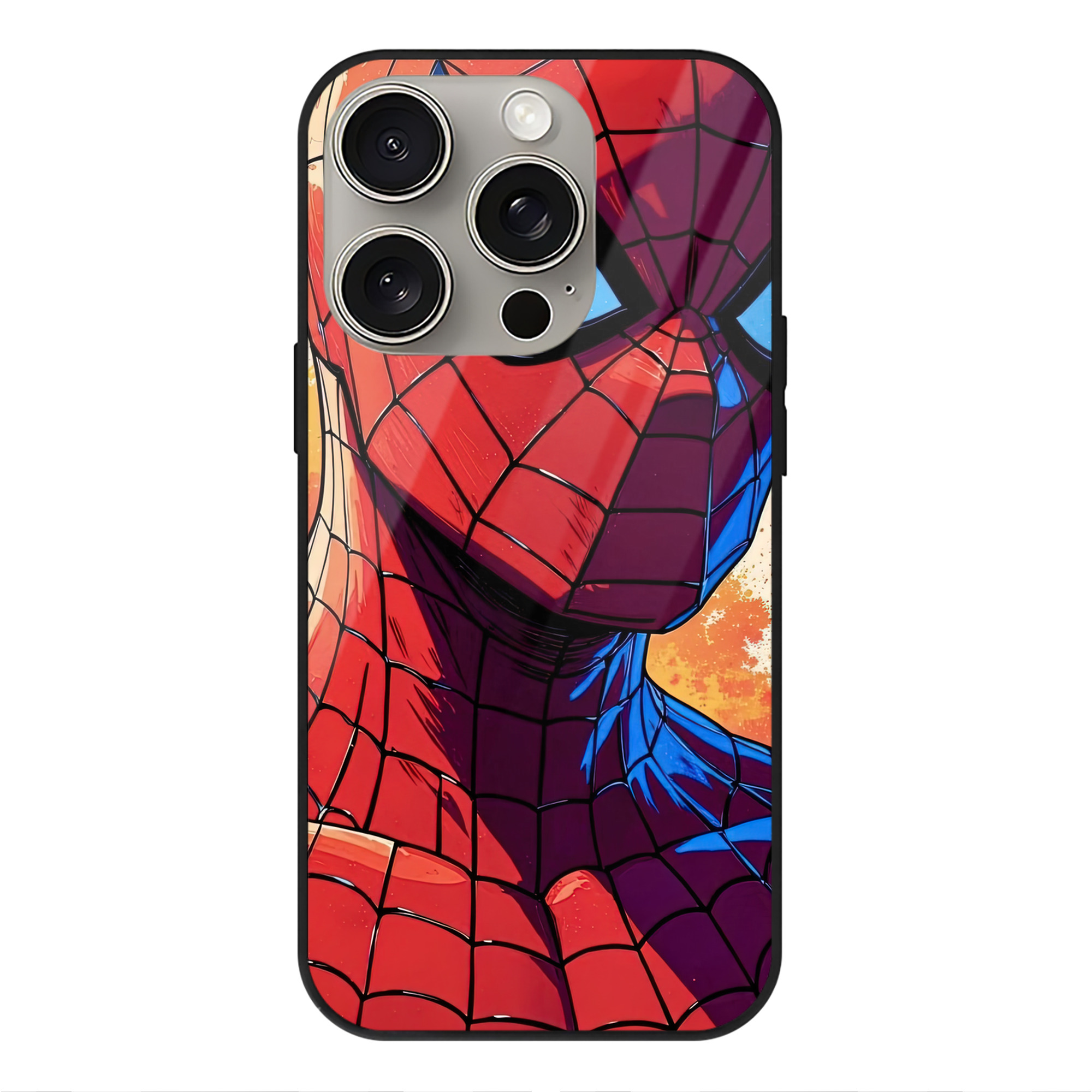 Spider Man スパイダーマン 【iPhone15Pro対応】スマホケース 耐衝撃＆黄変防止 背面ガラス