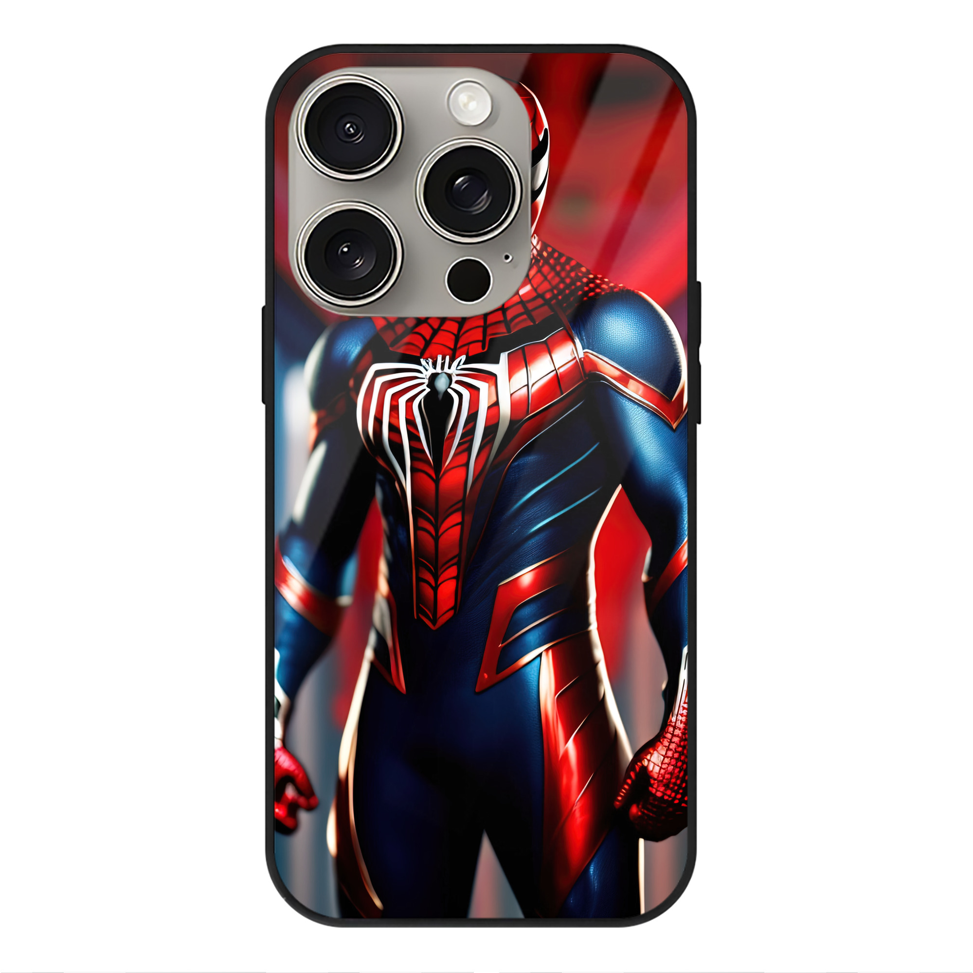 （画像用） Spider Man スパイダーマン 【iPhone15Pro対応】スマホケース 耐衝撃＆黄変防止 背面ガラス