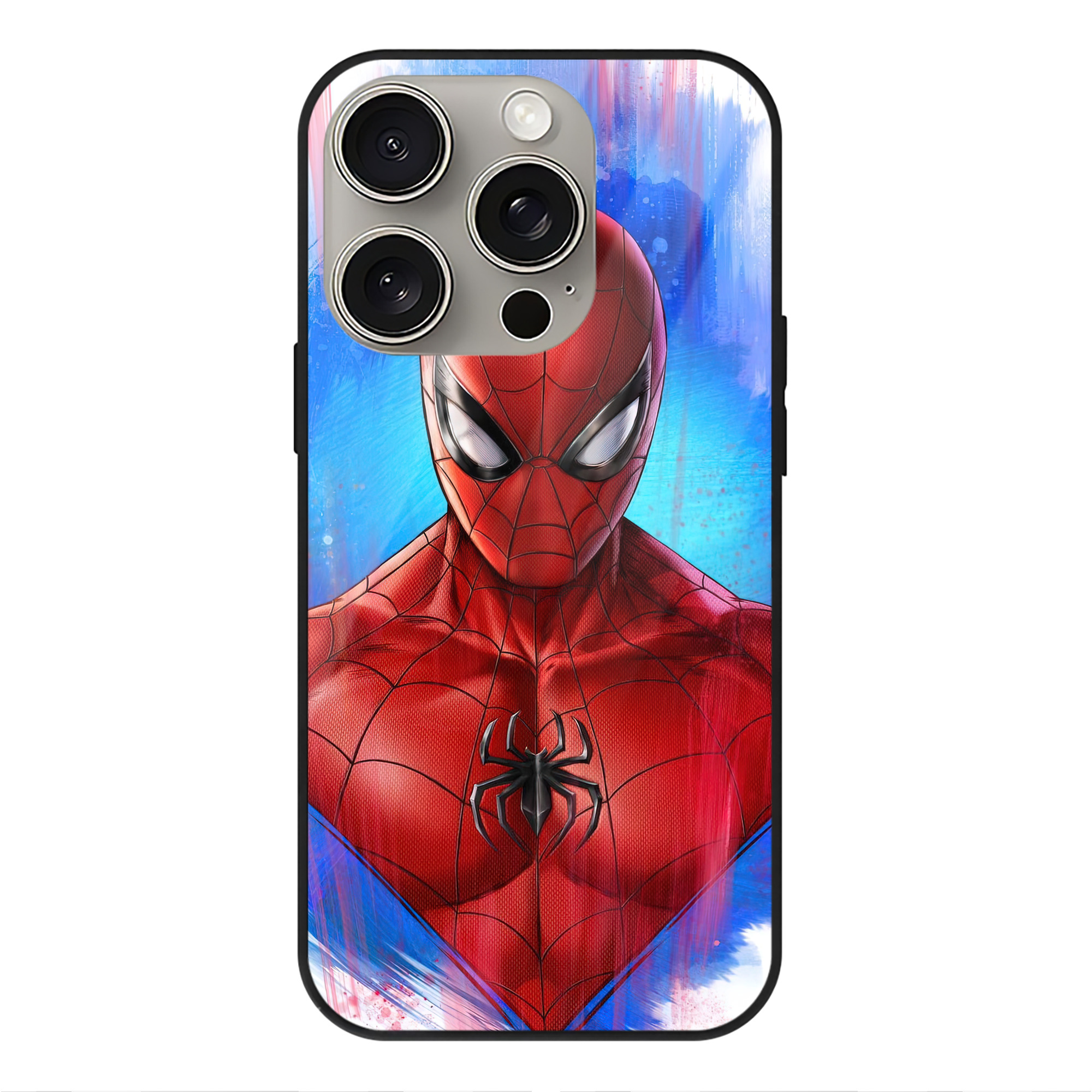 Spider Man スパイダーマン 【iPhone15Pro対応】スマホケース 耐衝撃＆黄変防止 背面ガラス